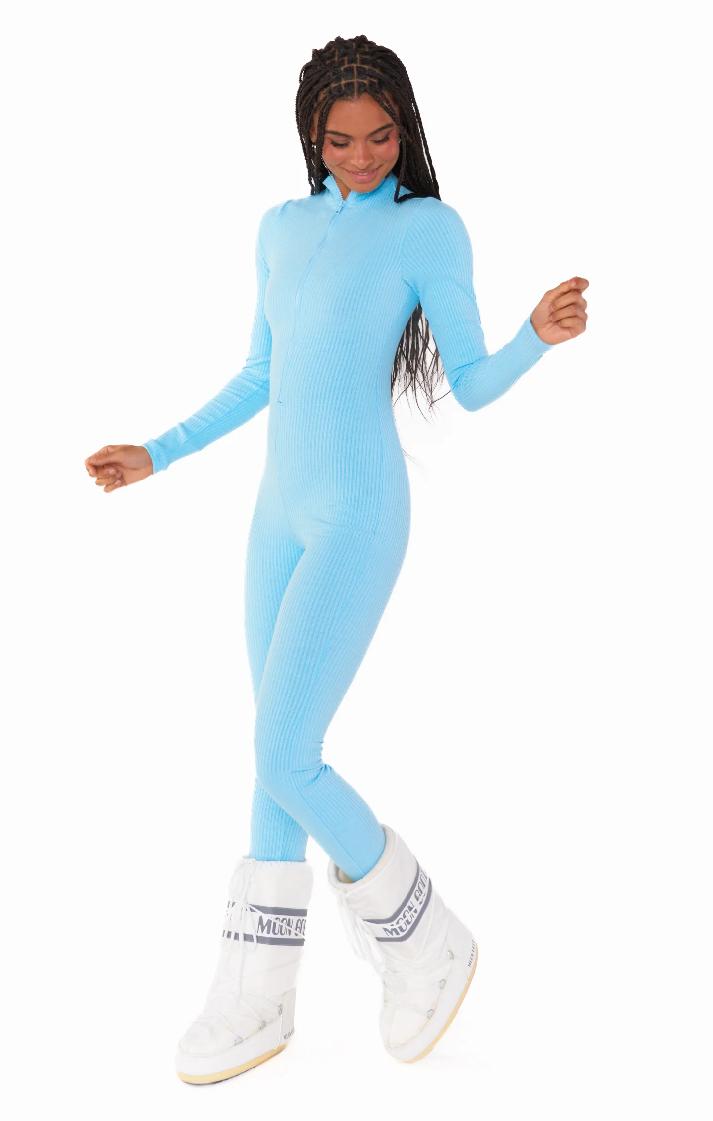 Lodge Onesie ~ Powder Blue Rib Knit - Image 3