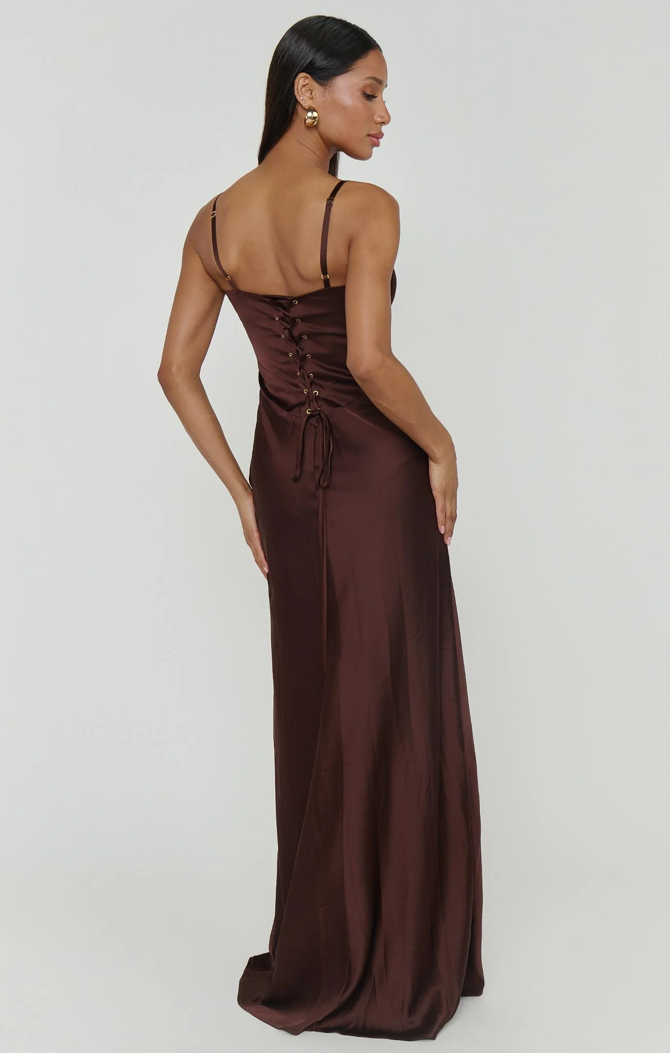 Logan Dress ~ Chocolate Luxe Satin - Image 6