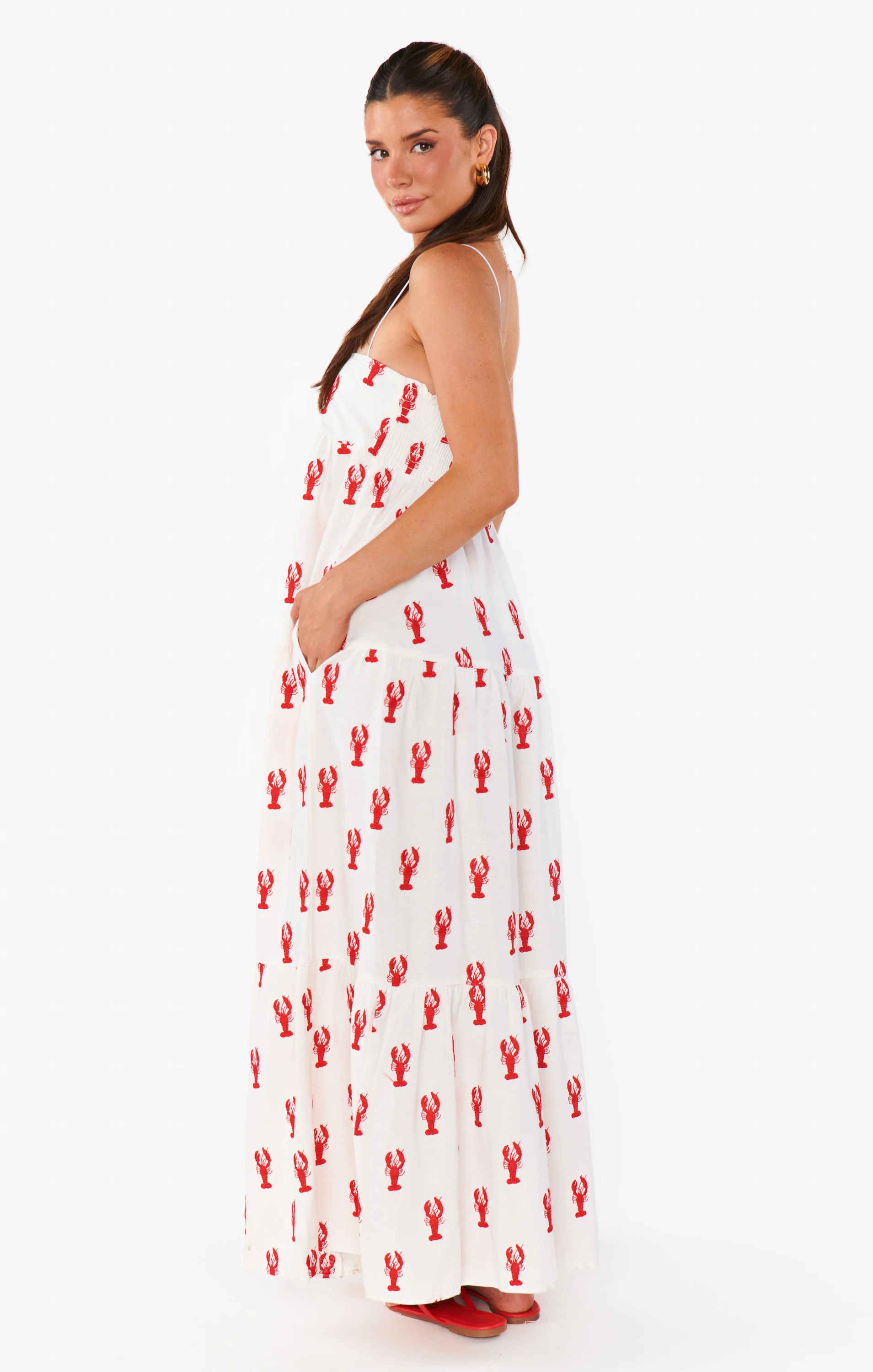 Long Weekend Maxi Dress ~ Lobster Embroidery - Image 3