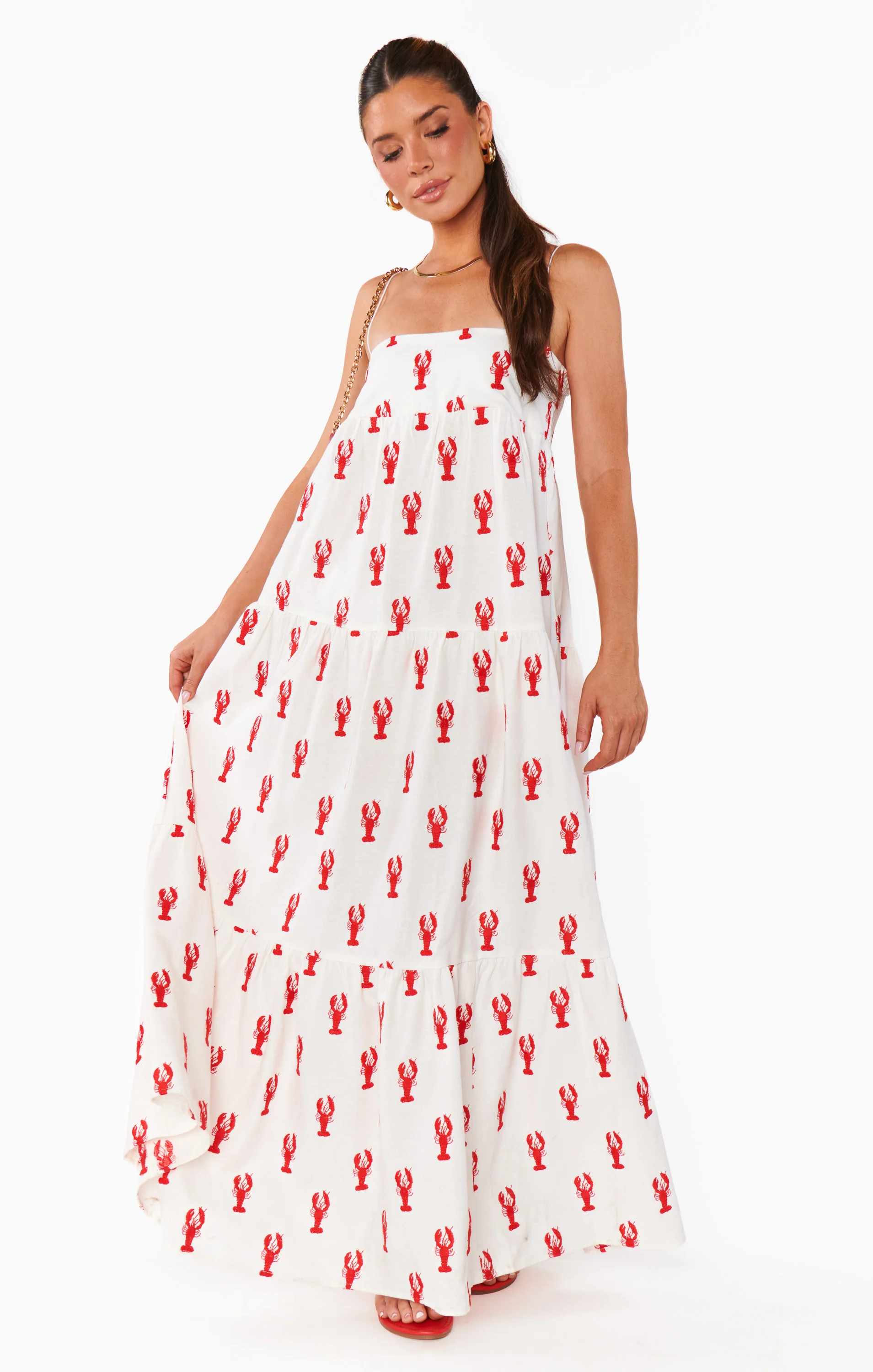 Long Weekend Maxi Dress ~ Lobster Embroidery - Image 4