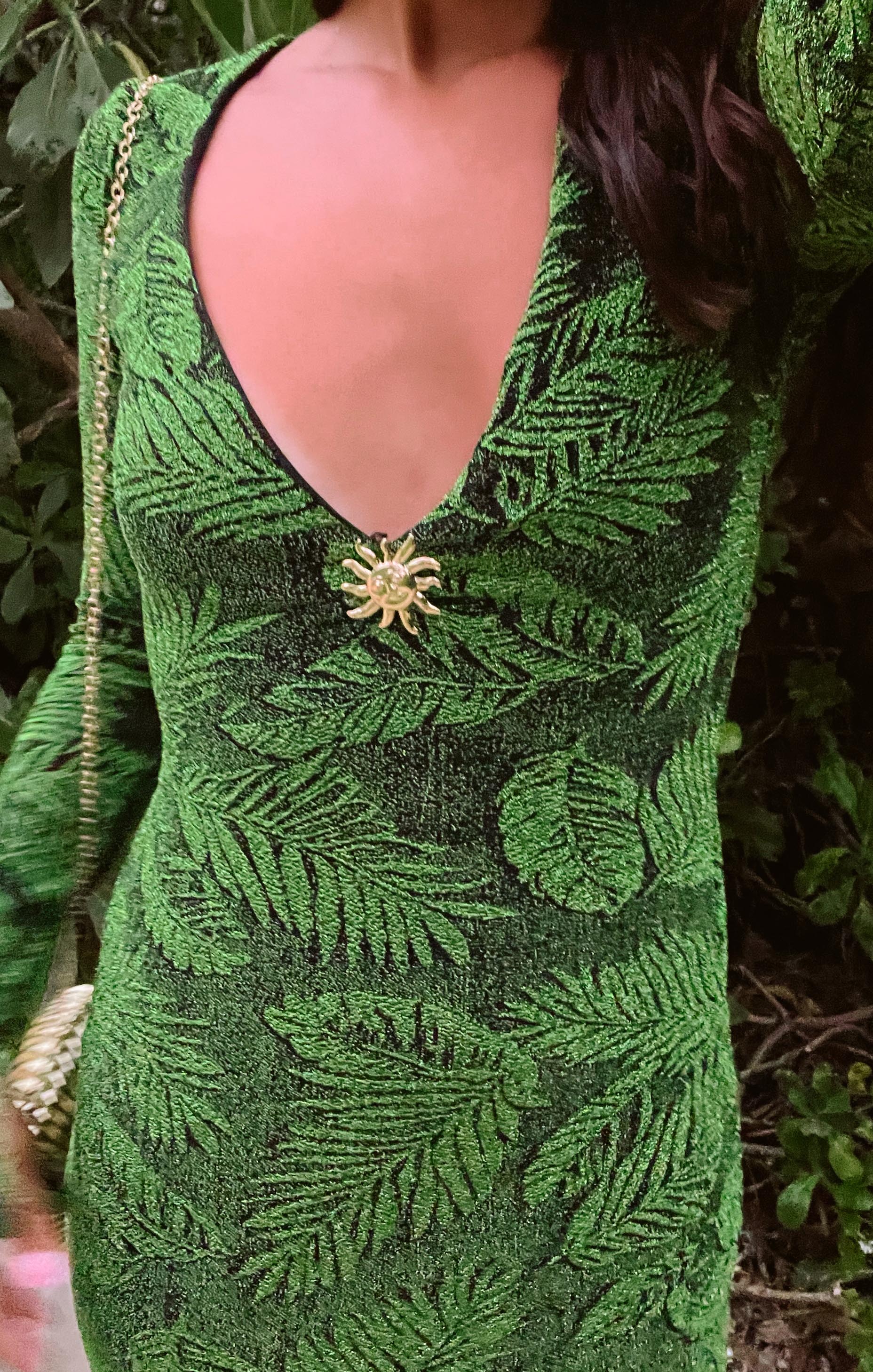 Lopez Dress ~ Palm Sparkle Stretch - Image 3