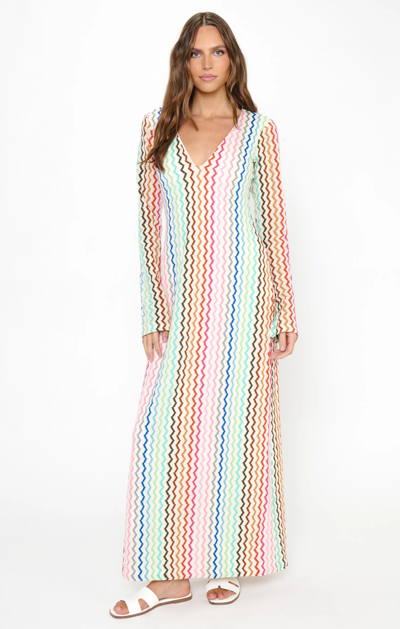 Lopez Maxi Dress ~ Rainbow Zigzag Crochet - Image 4