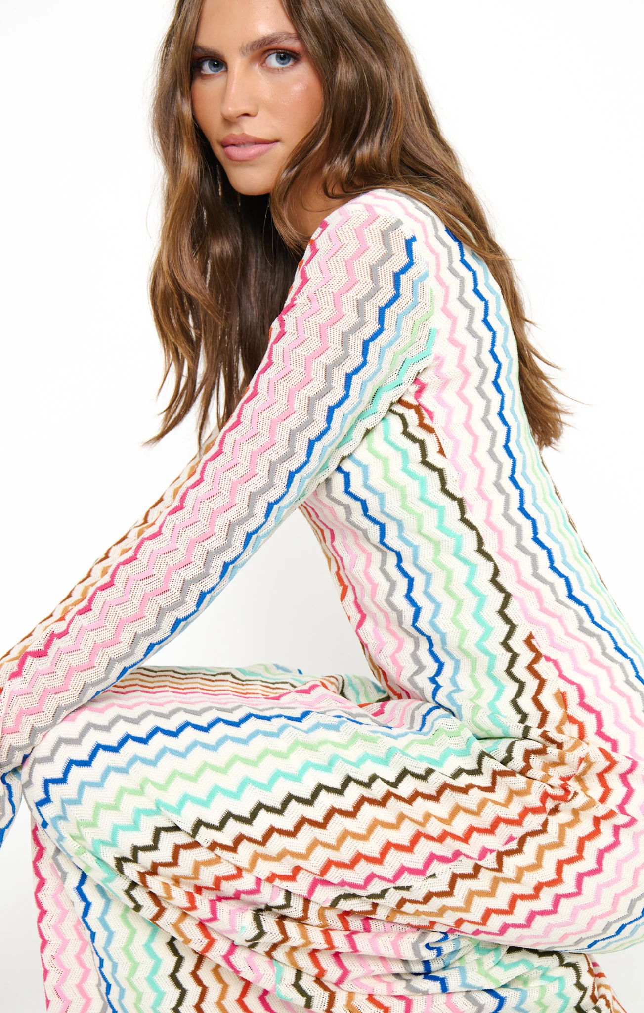 Lopez Maxi Dress ~ Rainbow Zigzag Crochet - Image 5