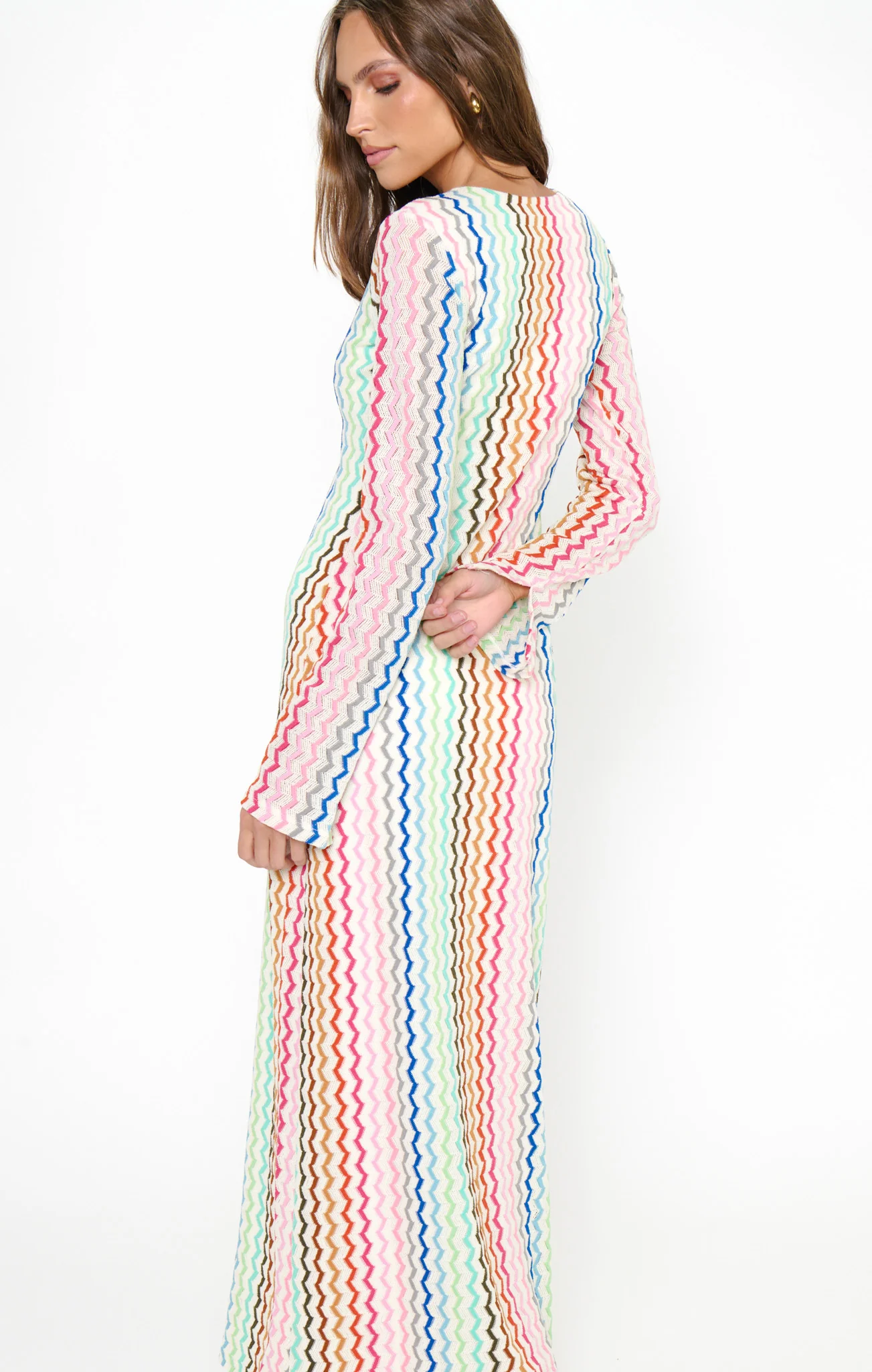Lopez Maxi Dress ~ Rainbow Zigzag Crochet - Image 6