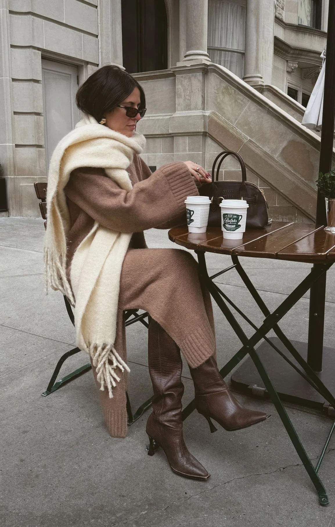 Lorraine Maxi Sweater Dress ~ Maple Brown Knit - Image 2
