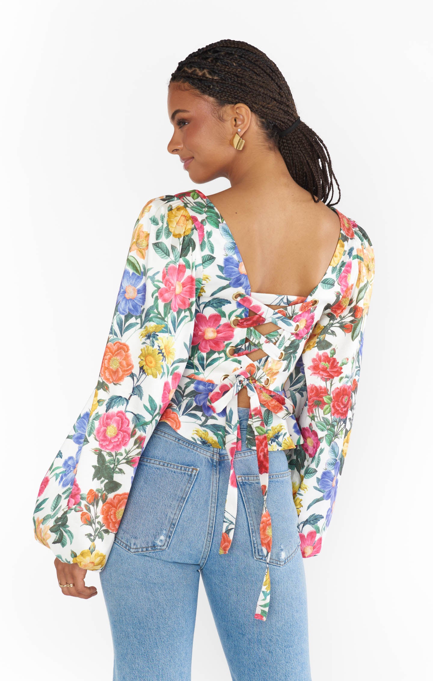 Lover Top ~ Charm Peony White Taffeta - Image 5