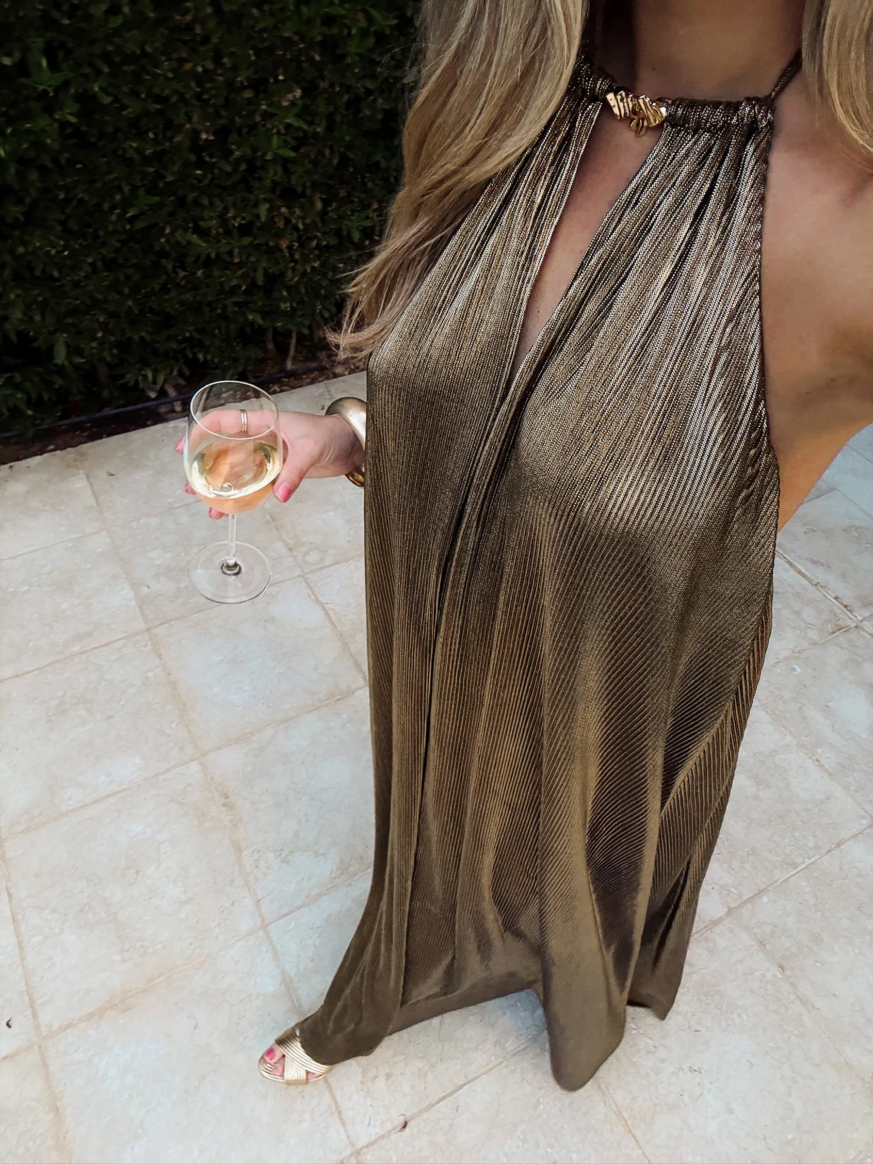 Lucille Maxi Dress ~ Pleated Gold - Image 2