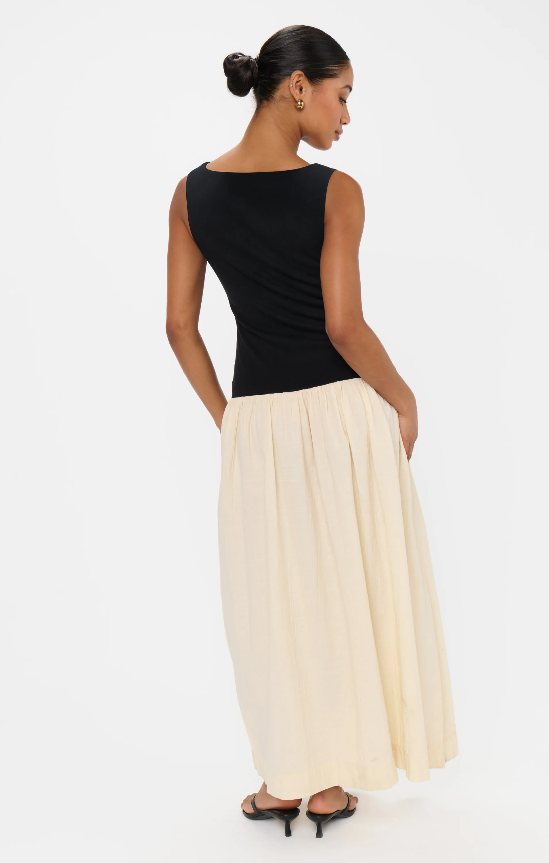 Luisa Maxi Dress ~ Black and Cream - Image 2