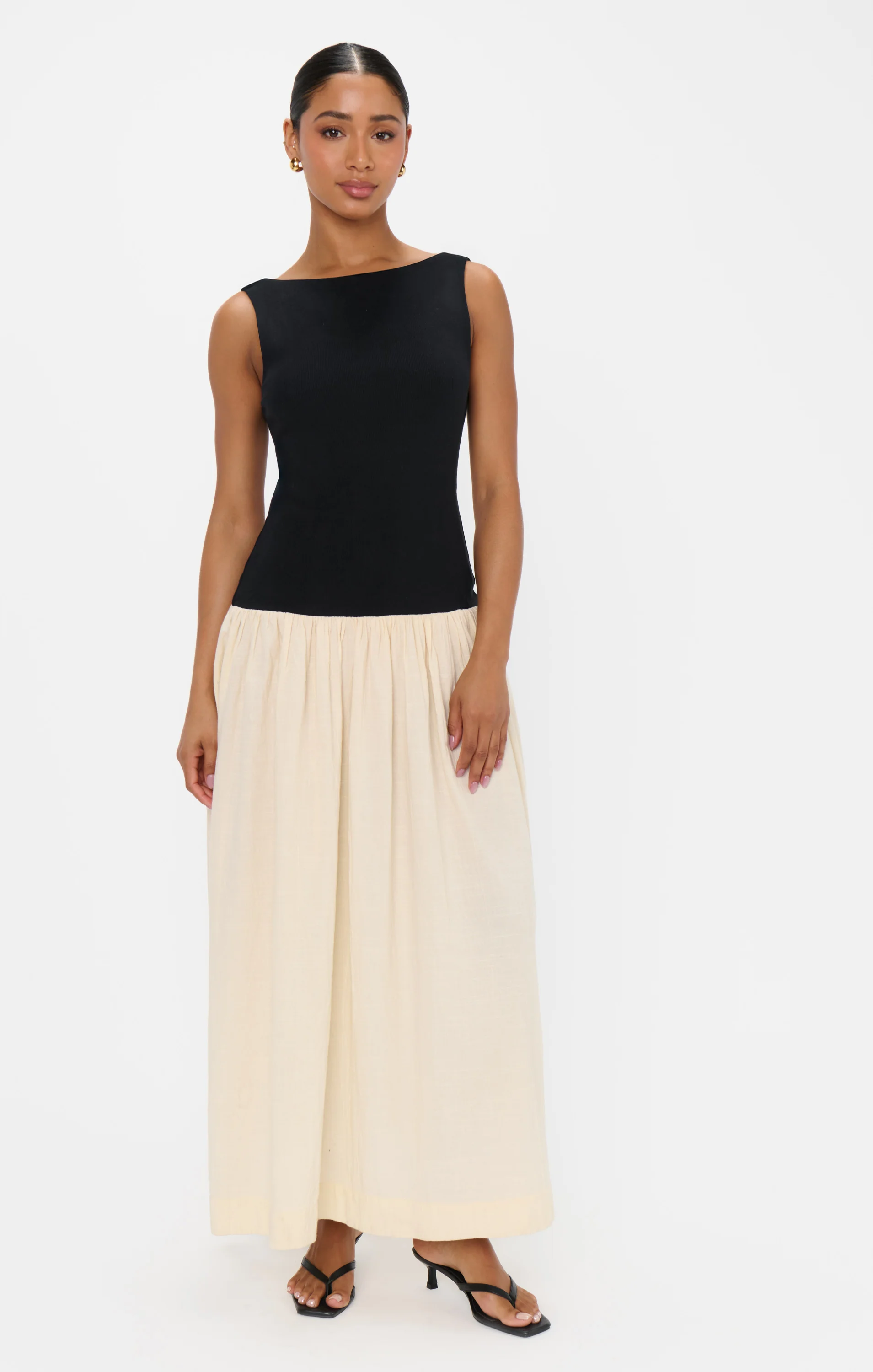 Luisa Maxi Dress ~ Black and Cream - Image 3