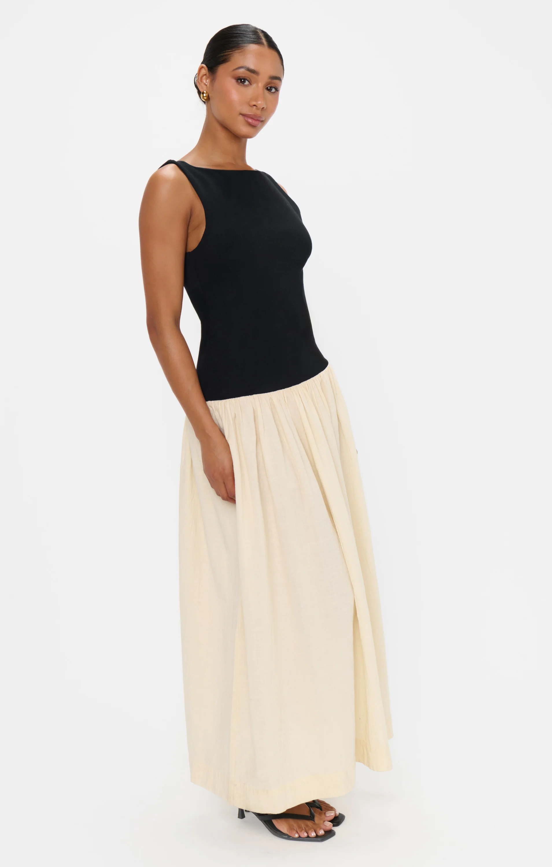 Luisa Maxi Dress ~ Black and Cream - Image 4
