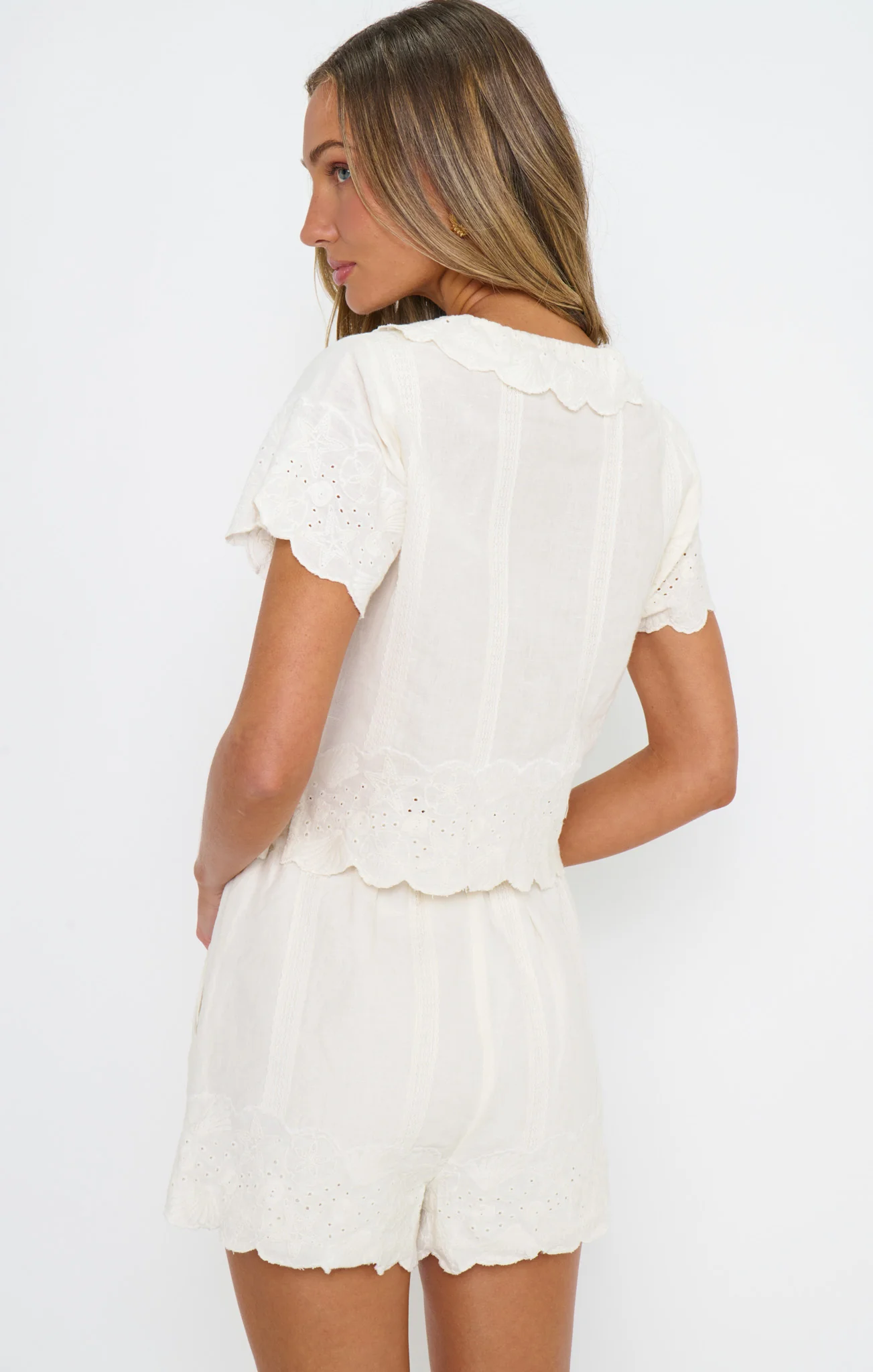 Lyla Shorts ~ White Eyelet Embroidery - Image 4