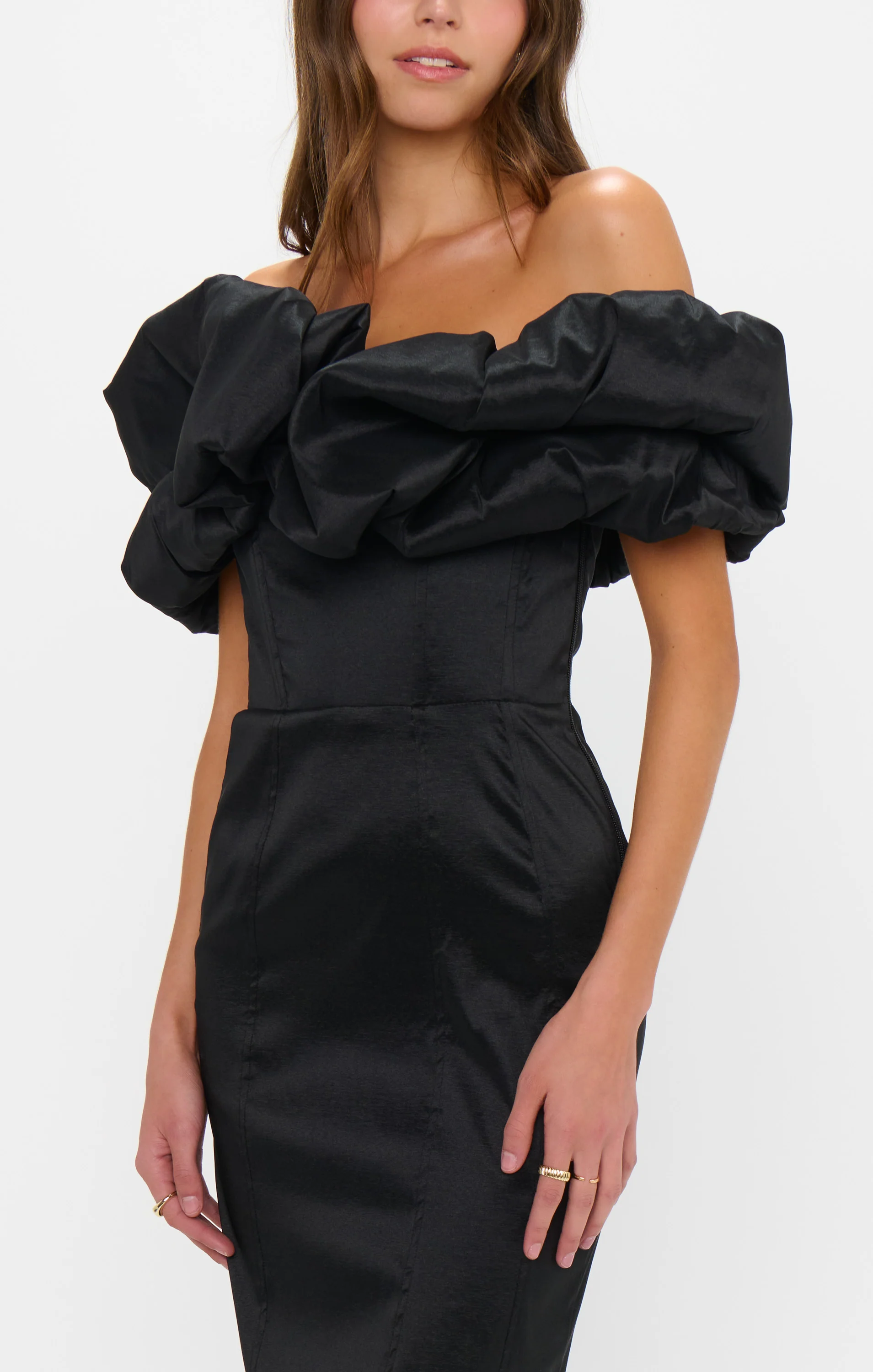 Major Drama Maxi Dress ~ Black Taffeta - Image 5