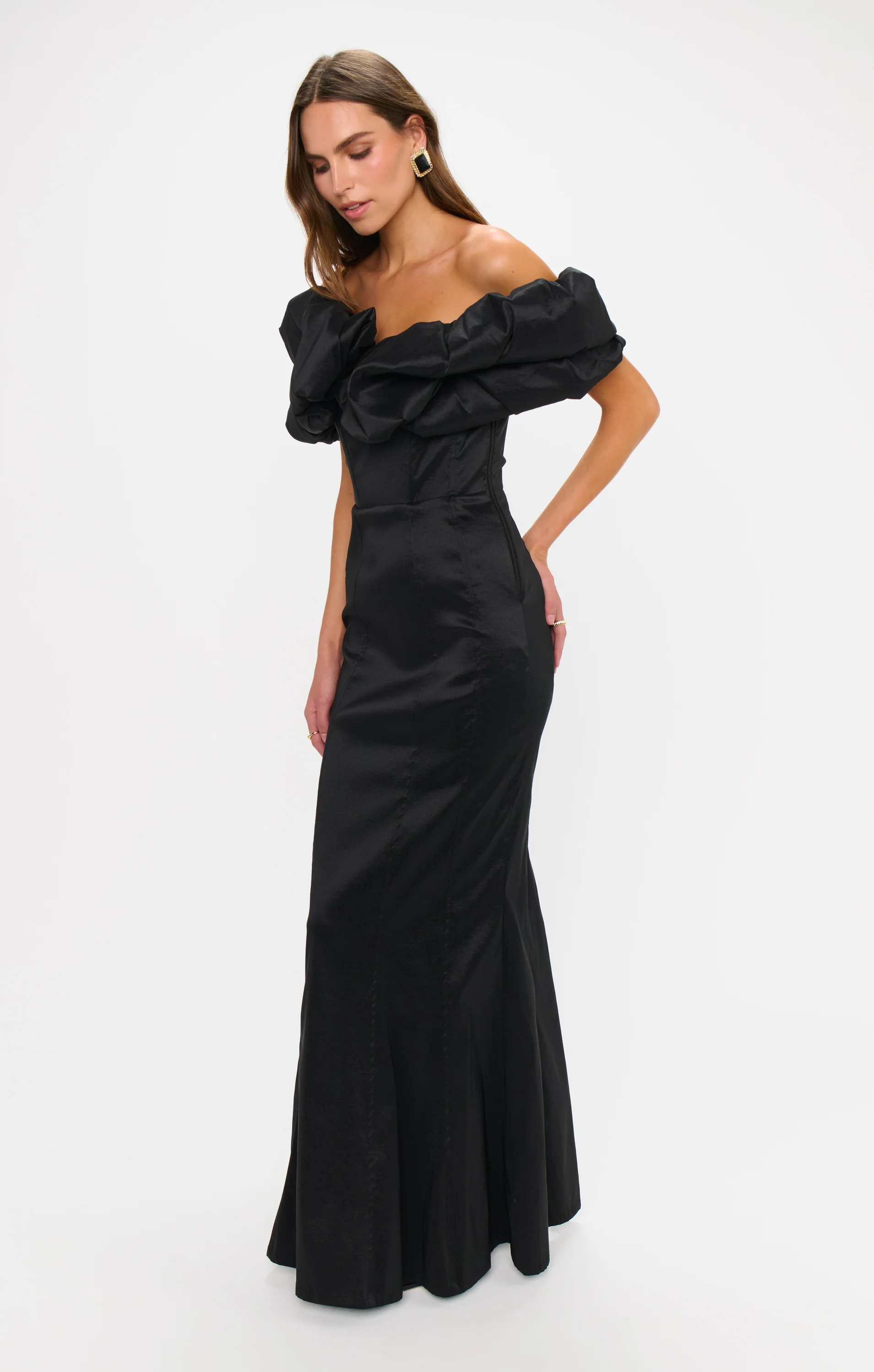 Major Drama Maxi Dress ~ Black Taffeta - Image 6