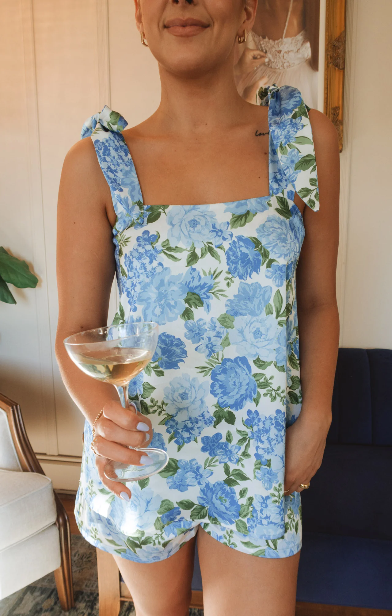 Makeup Tank ~ Cottage Floral Blue - Image 3