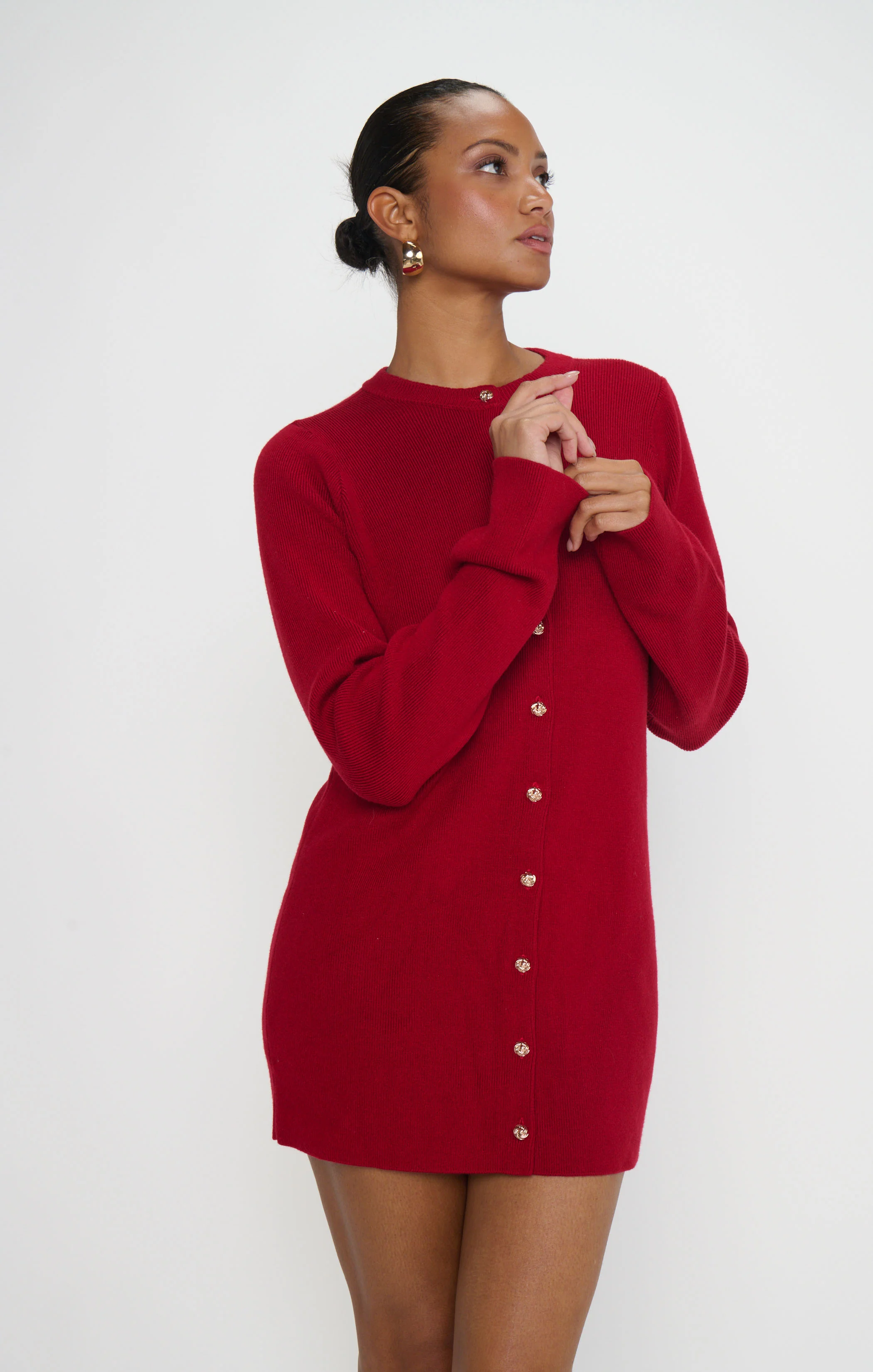 Marguerite Cardigan Dress ~ Lover Red Knit - Image 2