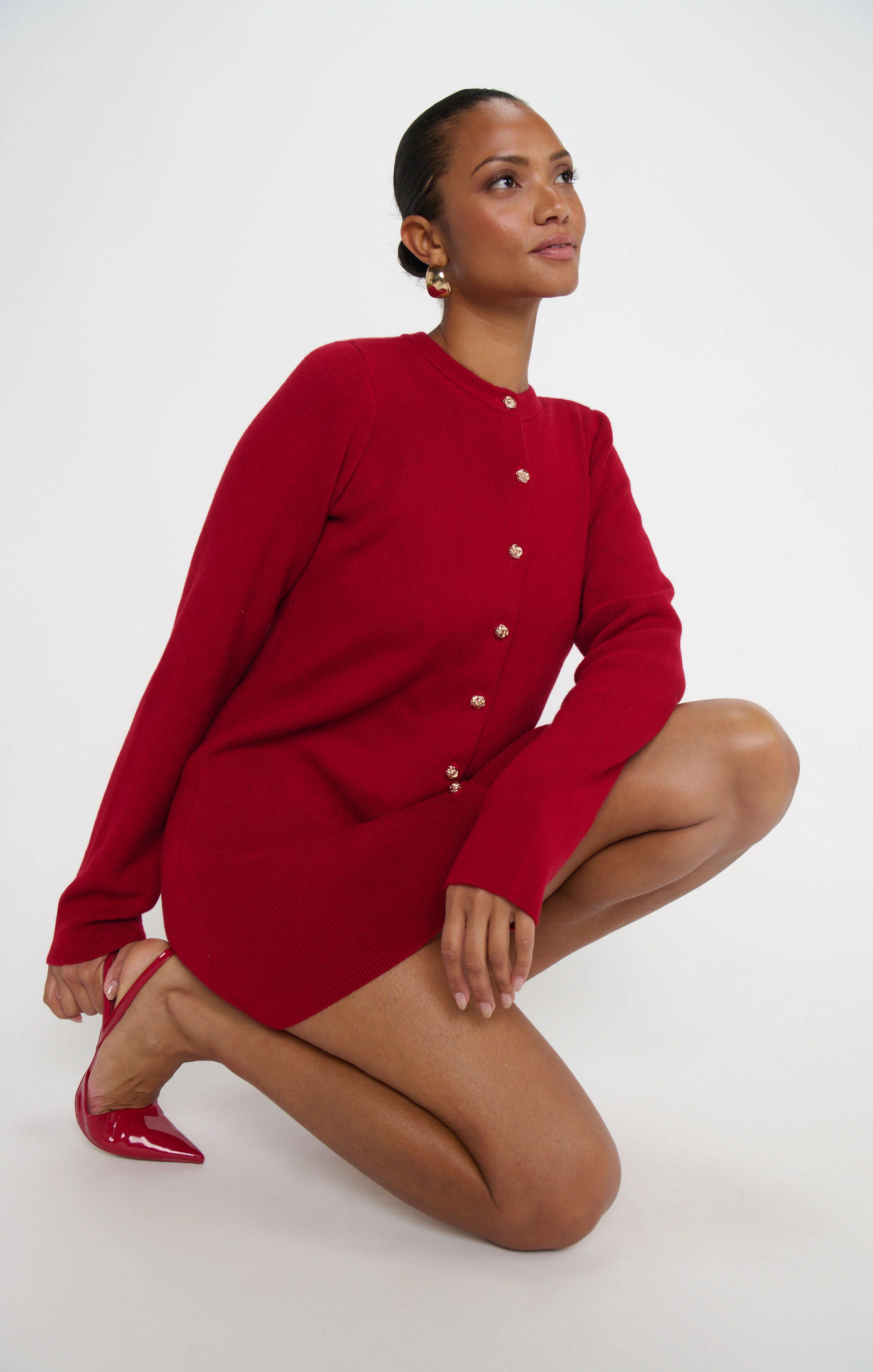 Marguerite Cardigan Dress ~ Lover Red Knit - Image 4
