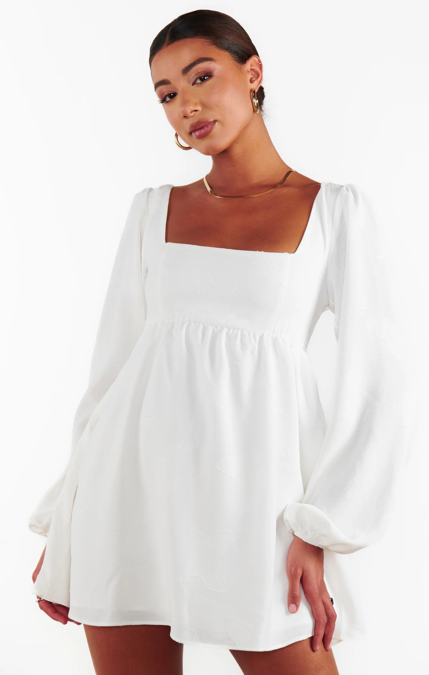 Marianna Mini Dress ~ White Clip Butterfly - Image 3