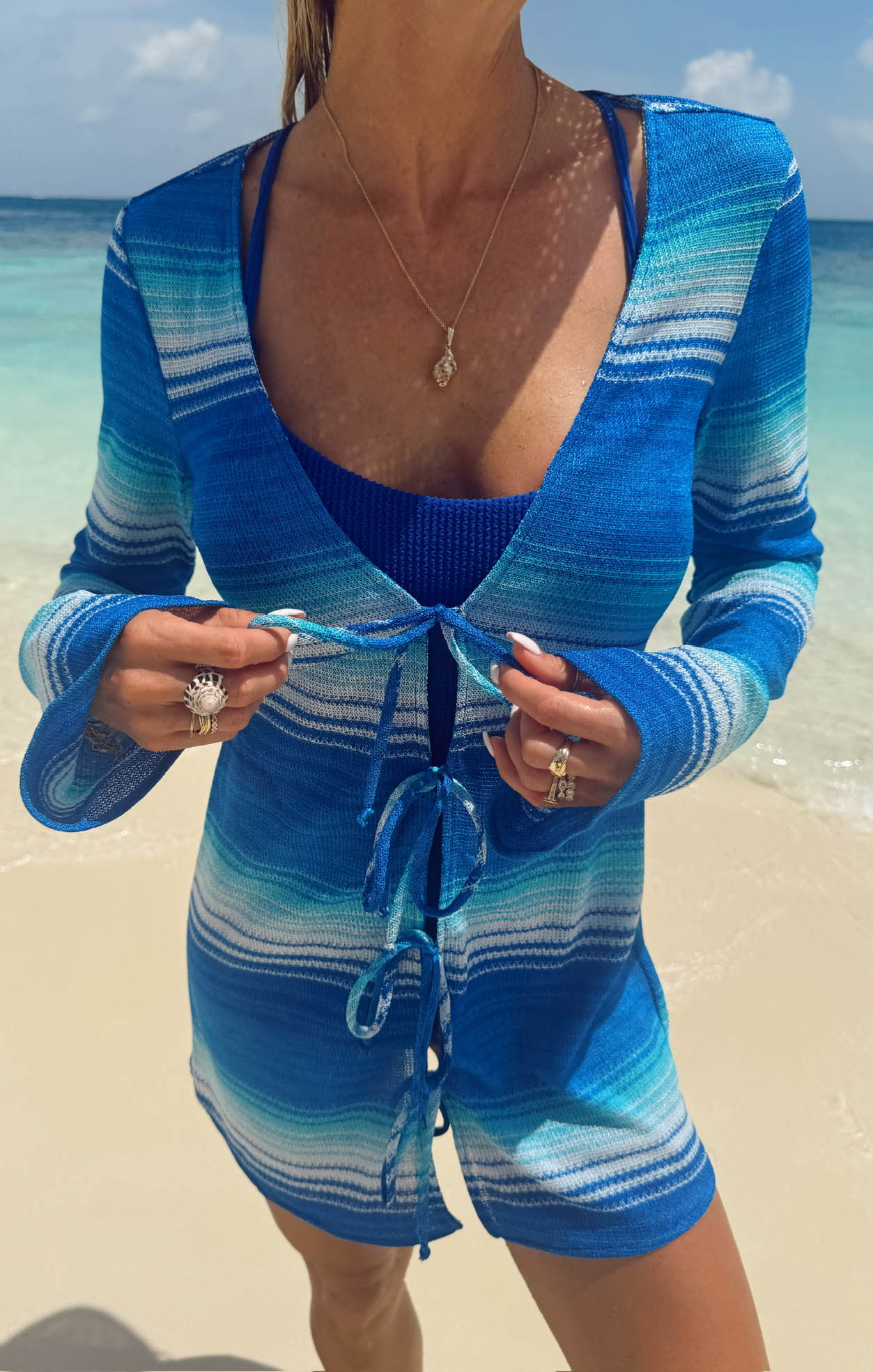 Marisol Coverup ~ Seabreeze Stripe Knit - Image 2