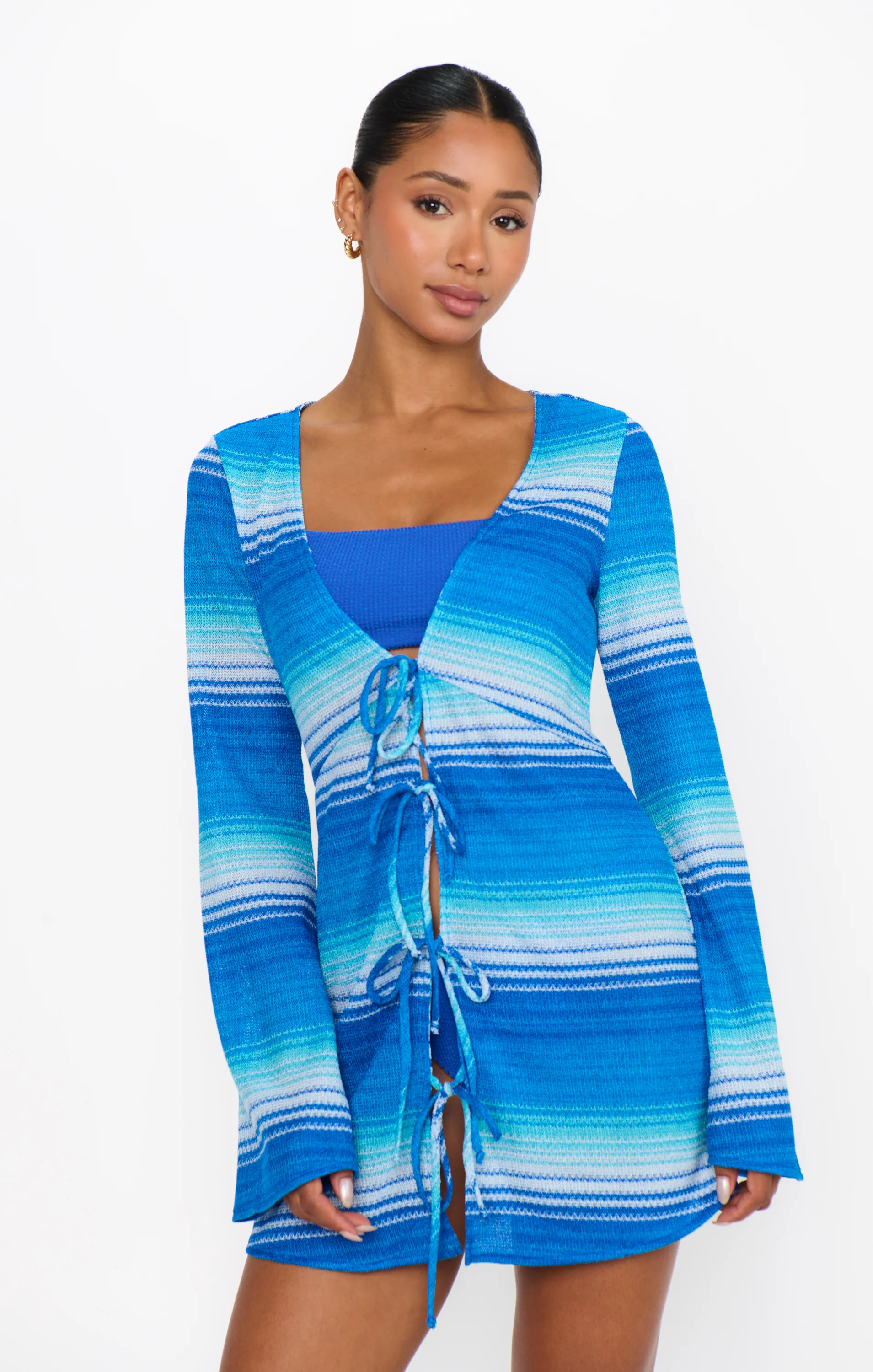Marisol Coverup ~ Seabreeze Stripe Knit - Image 3