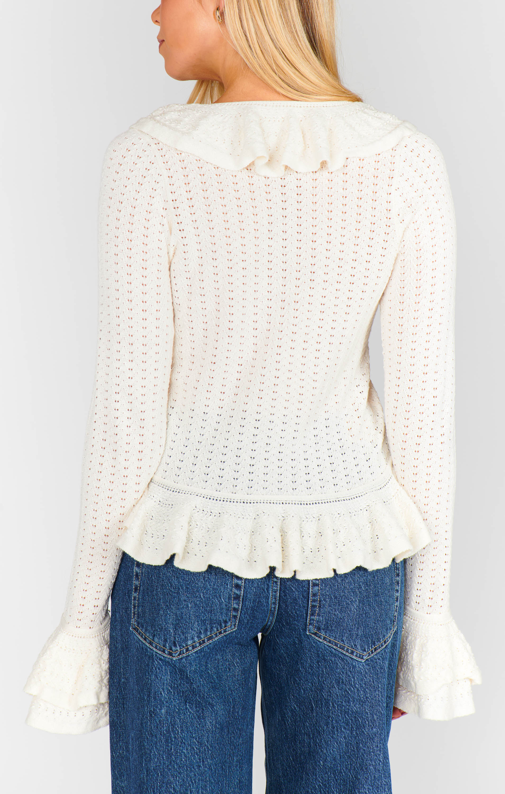 Marley Top ~ Cream Pointelle Knit - Image 5
