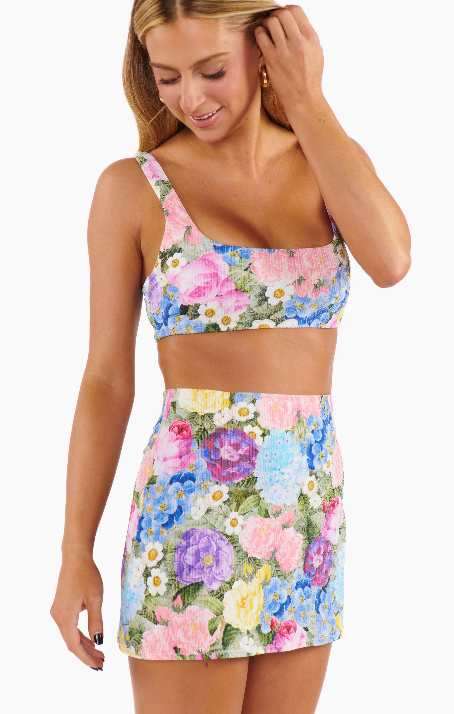 Mary Mini Skirt ~ Flower Shop Rib Scrunch - Image 5
