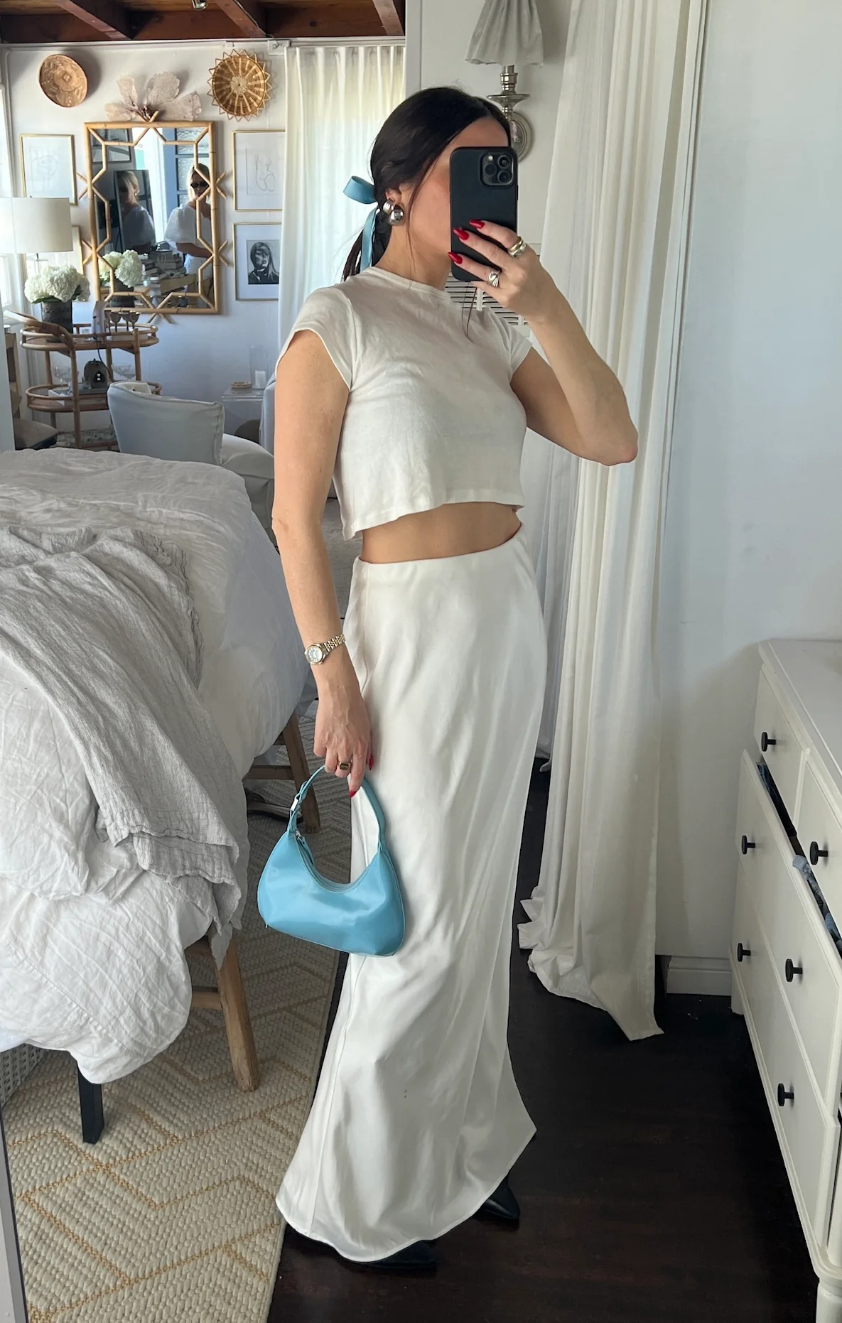 Maxi Slip Skirt ~ Ivory Luxe Satin - Image 3