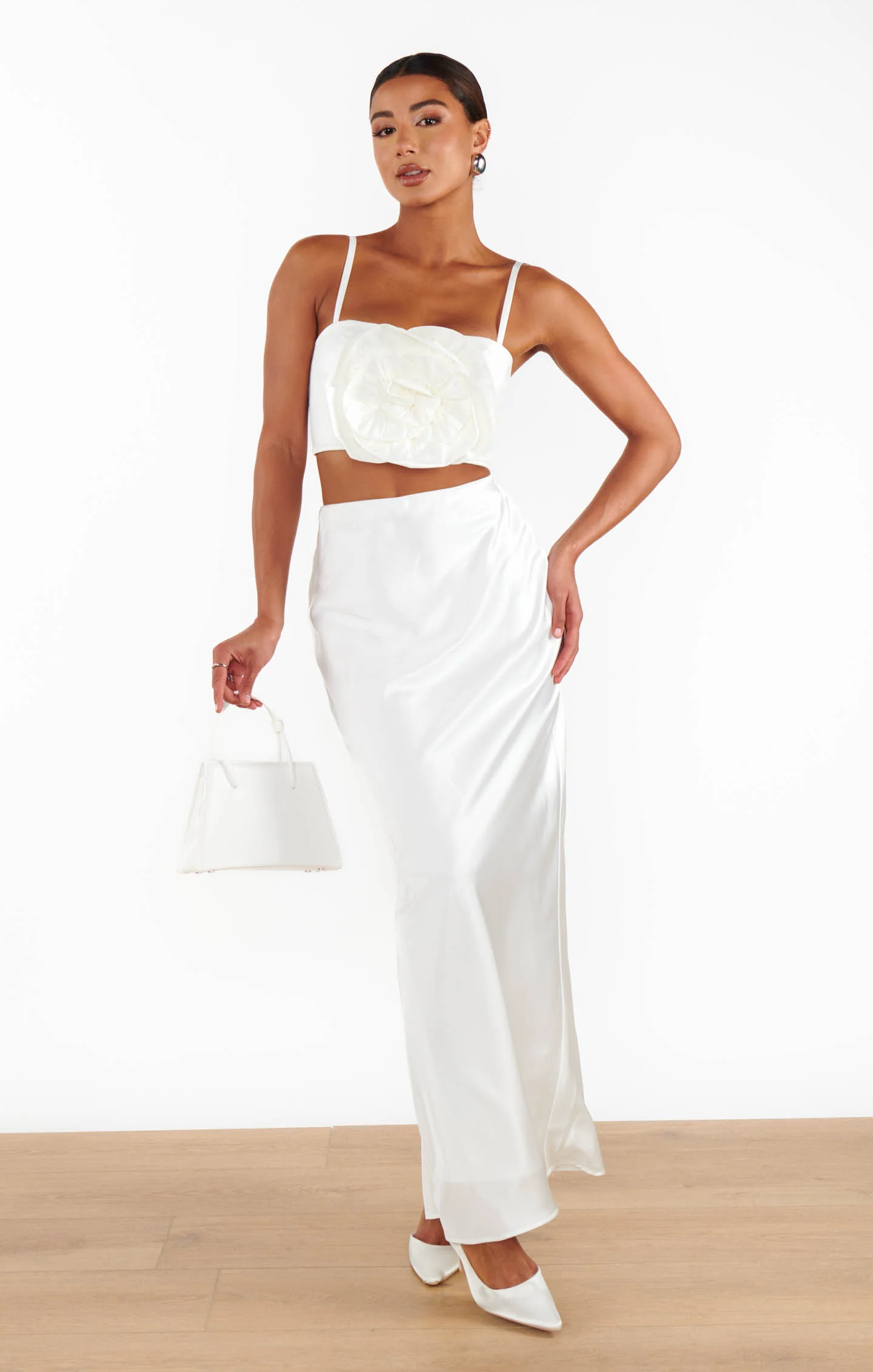 Maxi Slip Skirt ~ Ivory Luxe Satin - Image 4