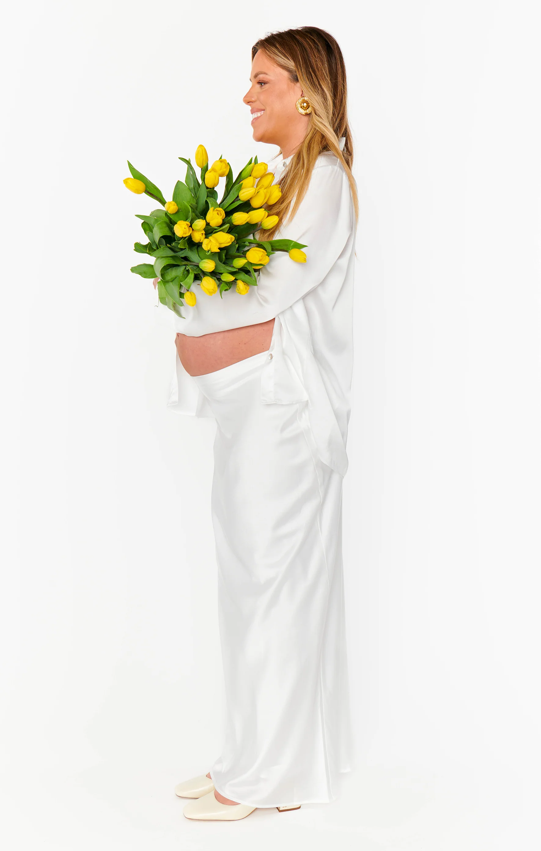Maxi Slip Skirt ~ Ivory Luxe Satin - Image 8