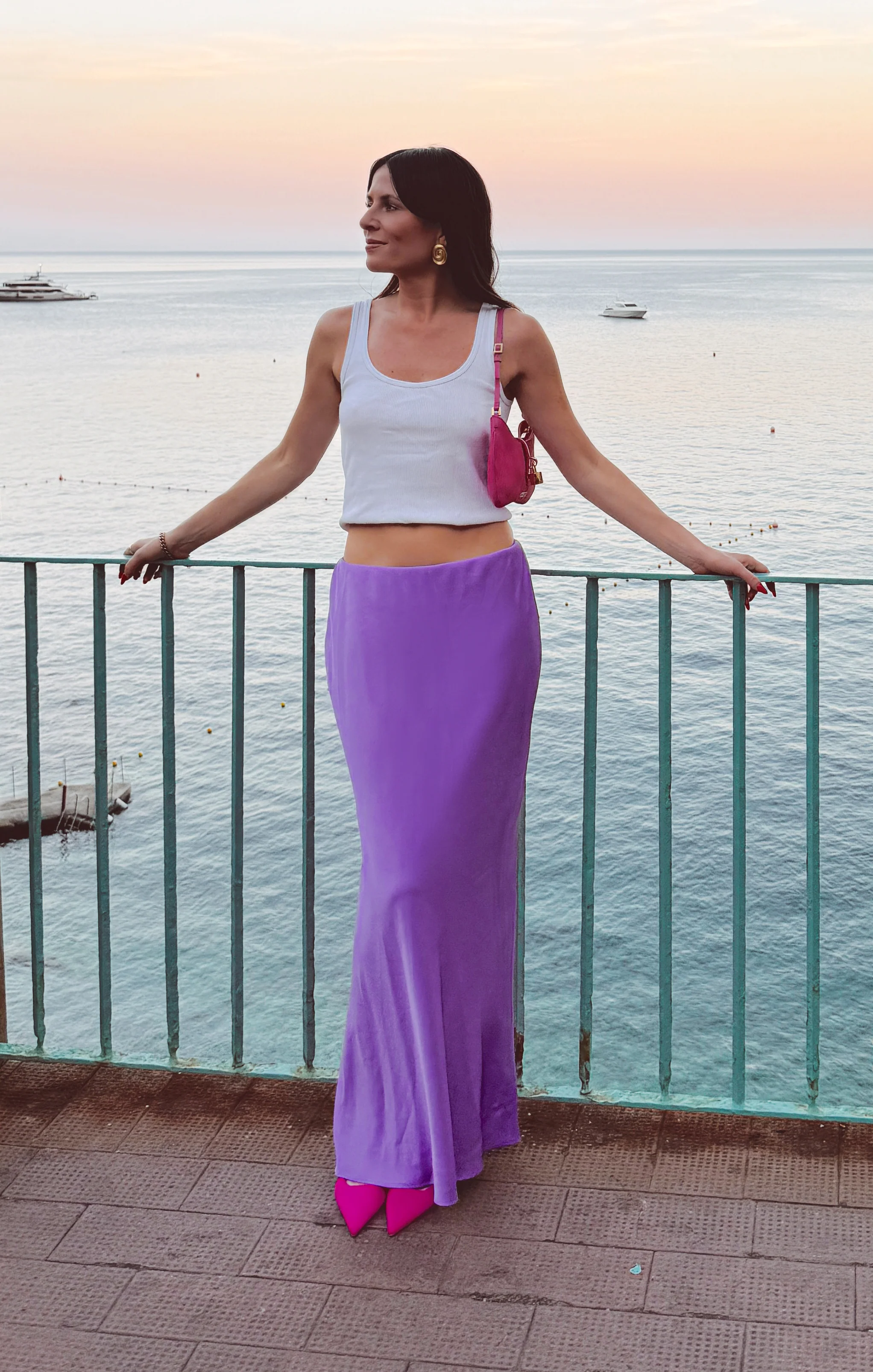 Maxi Slip Skirt ~ Violet Luxe Satin - Image 2