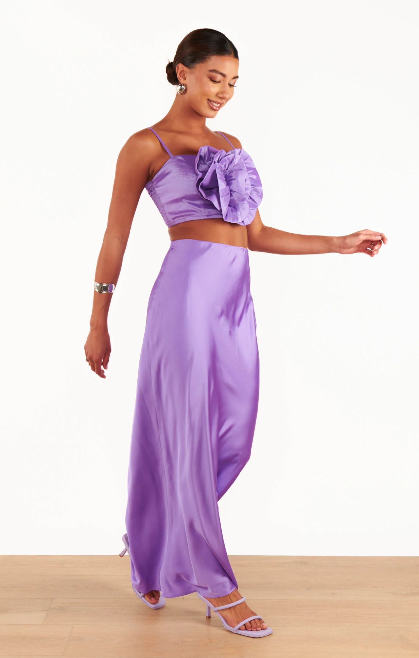 Maxi Slip Skirt ~ Violet Luxe Satin - Image 6