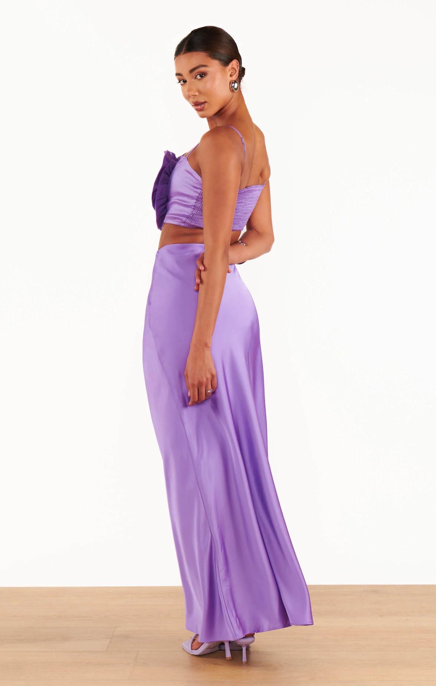 Maxi Slip Skirt ~ Violet Luxe Satin - Image 7