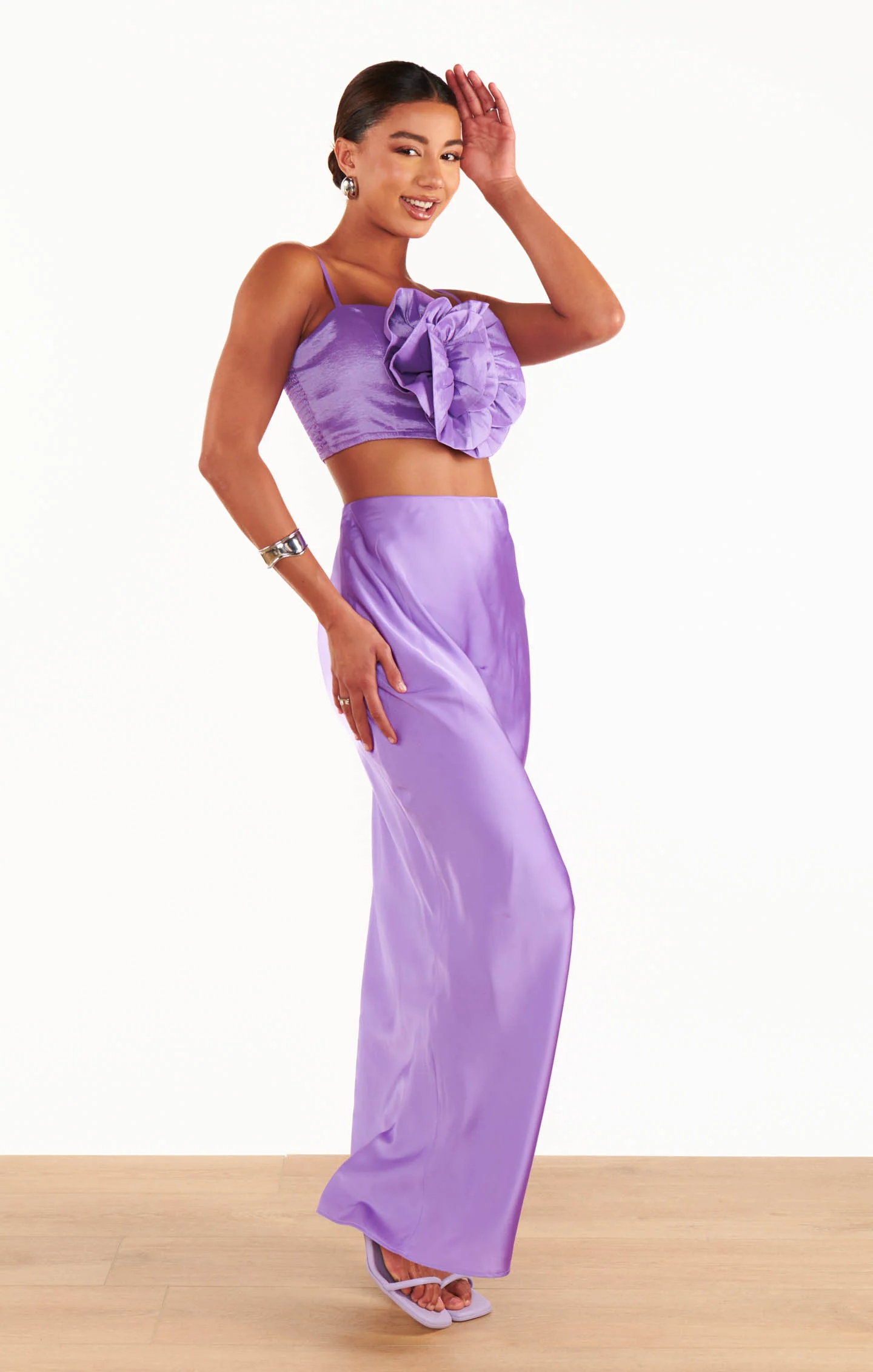 Maxi Slip Skirt ~ Violet Luxe Satin - Image 8