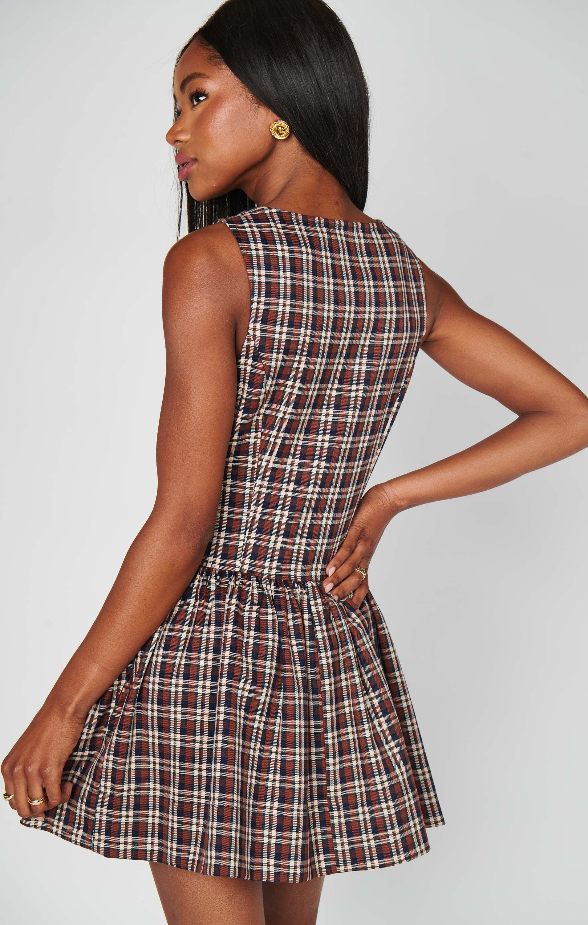 Meester Mini Dress ~ Saddle Plaid - Image 4