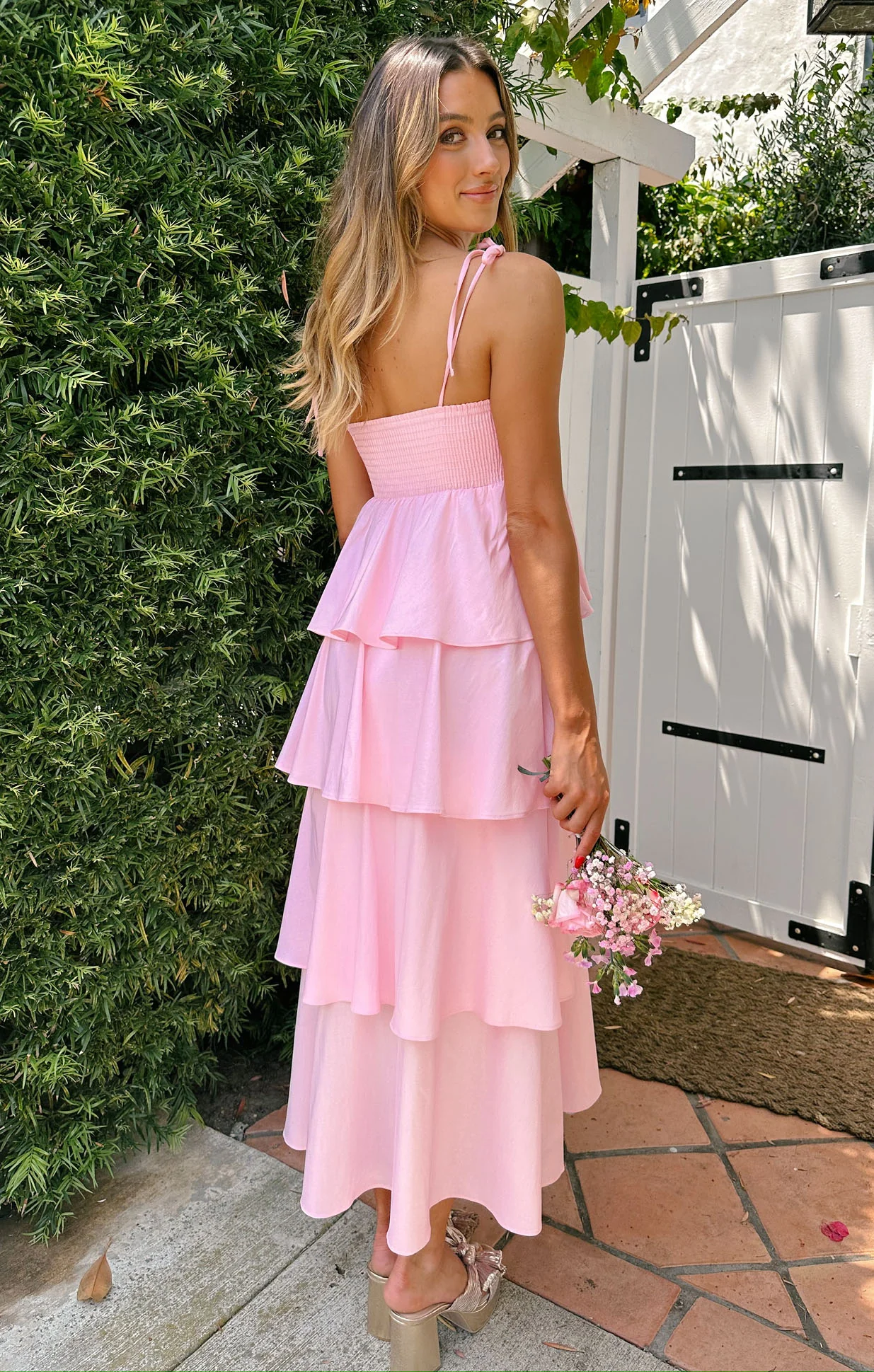 Meet Cute Dress ~ Light Pink Taffeta - Image 3