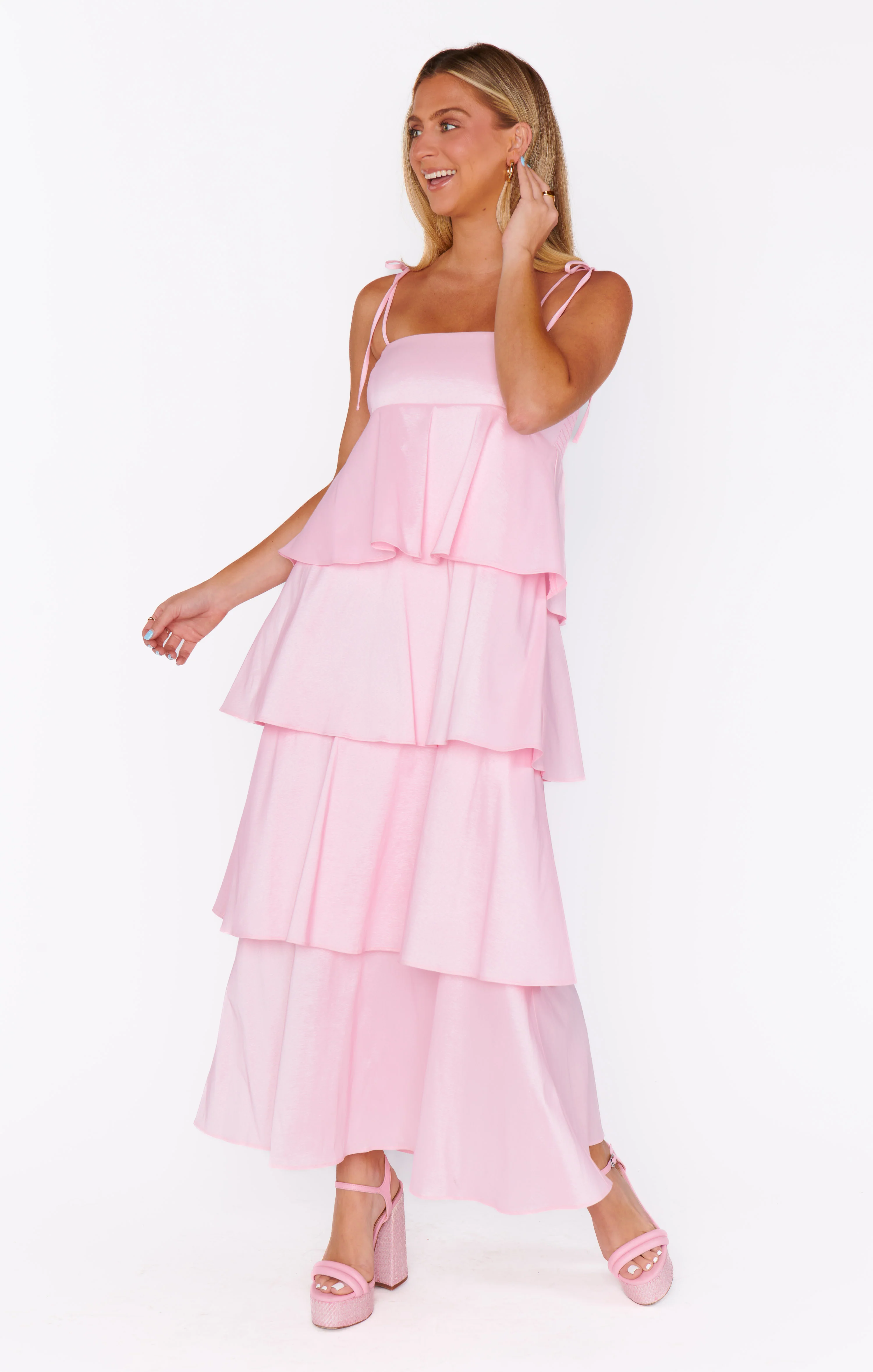 Meet Cute Dress ~ Light Pink Taffeta - Image 5