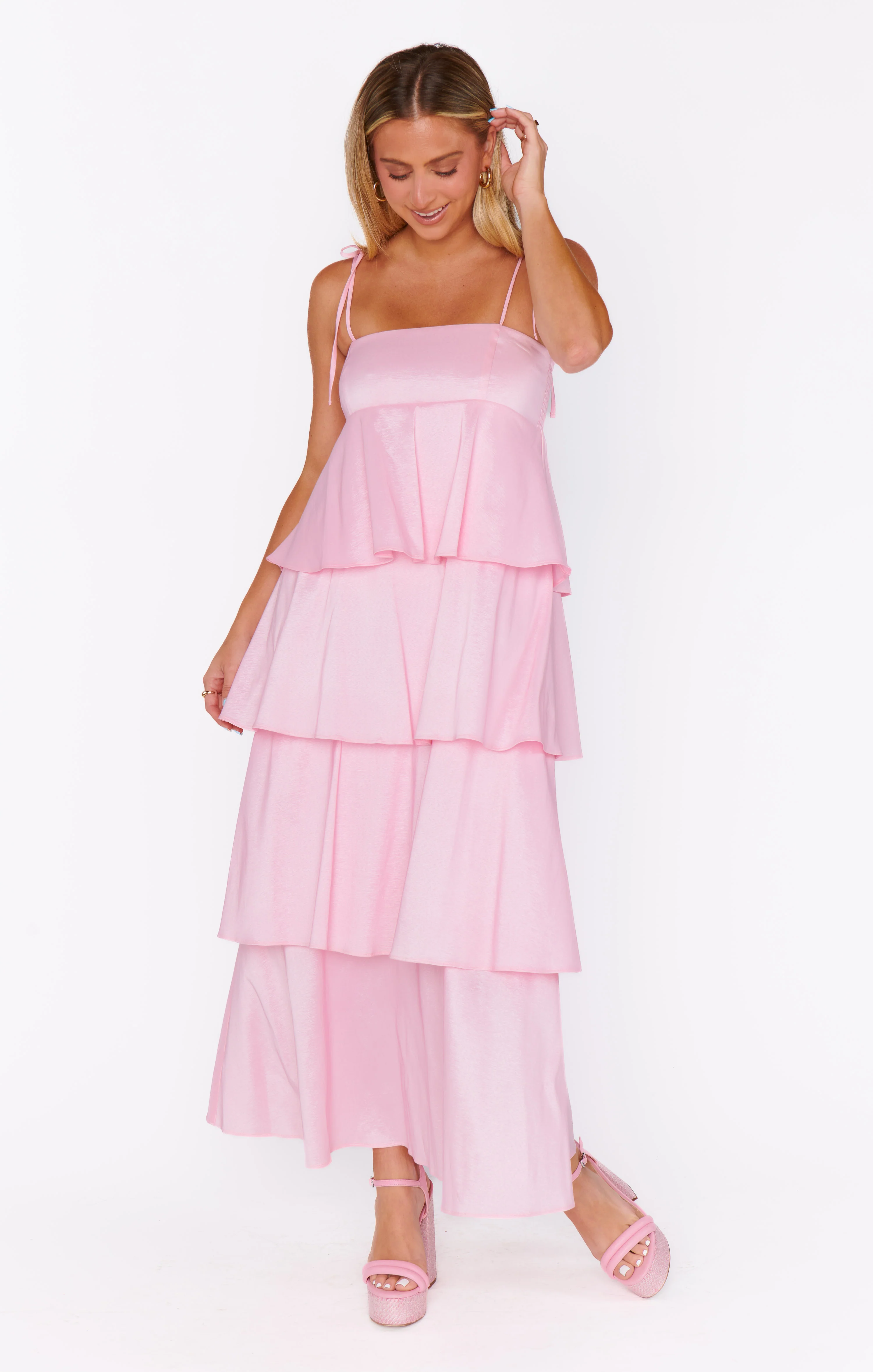 Meet Cute Dress ~ Light Pink Taffeta - Image 6