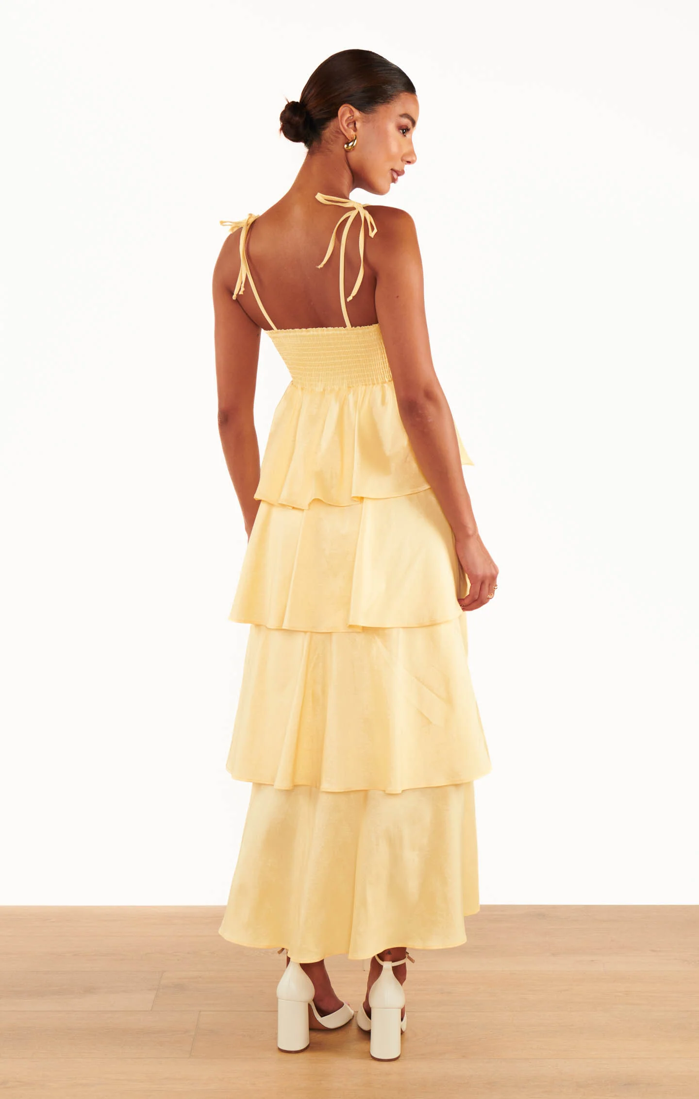 Meet Cute Dress ~ Pale Yellow Taffeta - Image 3