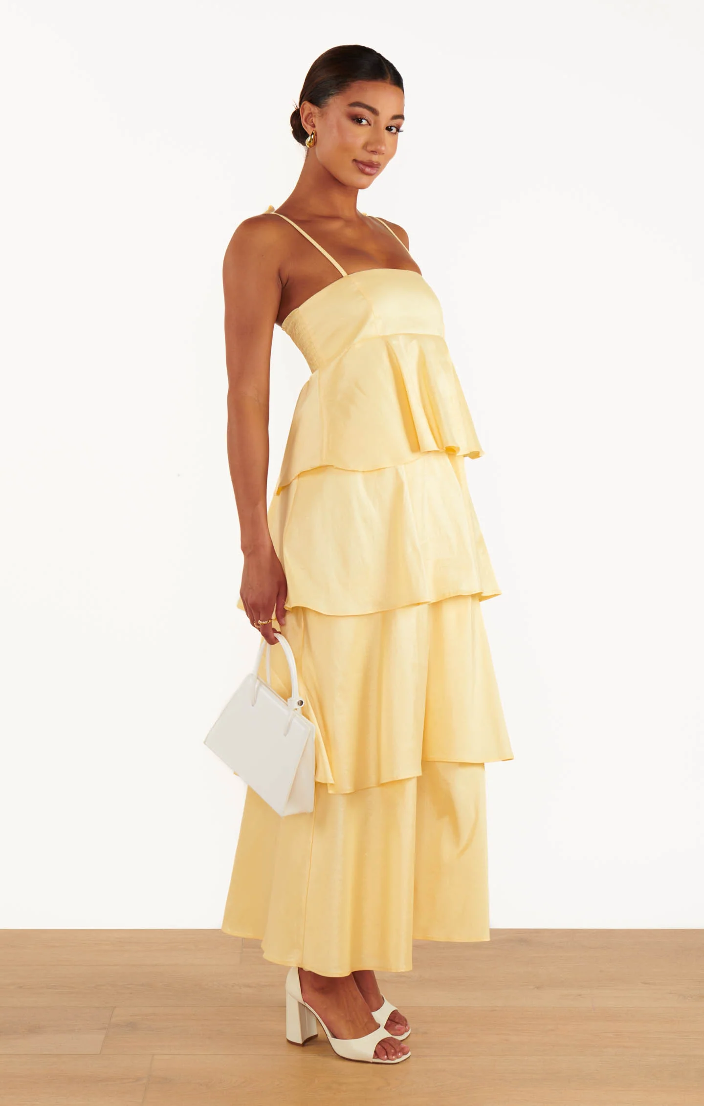 Meet Cute Dress ~ Pale Yellow Taffeta - Image 5