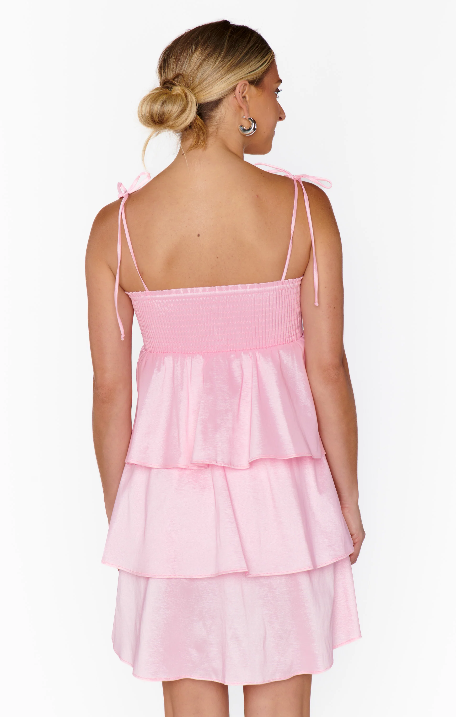 Meet Cute Mini Dress ~ Light Pink Taffeta - Image 2