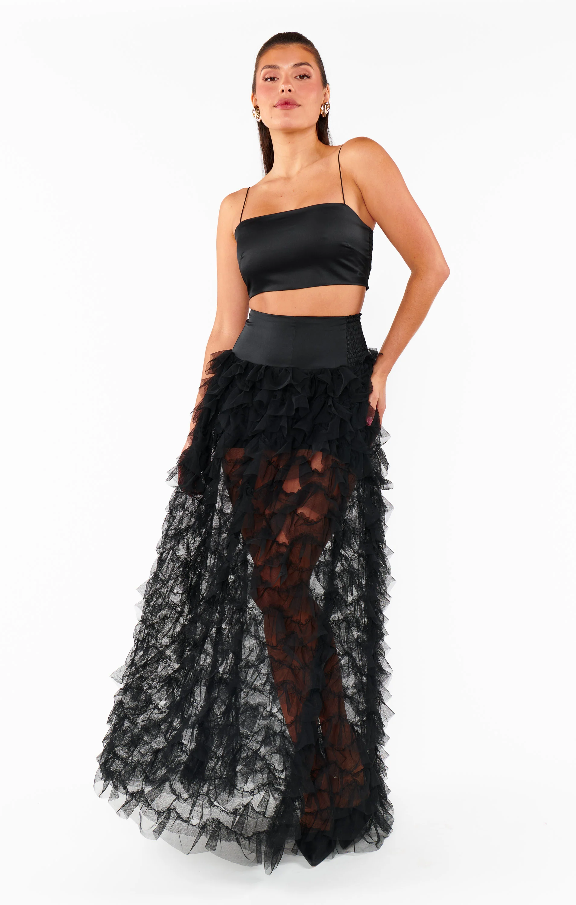 Meet Me at Midnight Skirt ~ Black Ruffle Tulle - Image 3
