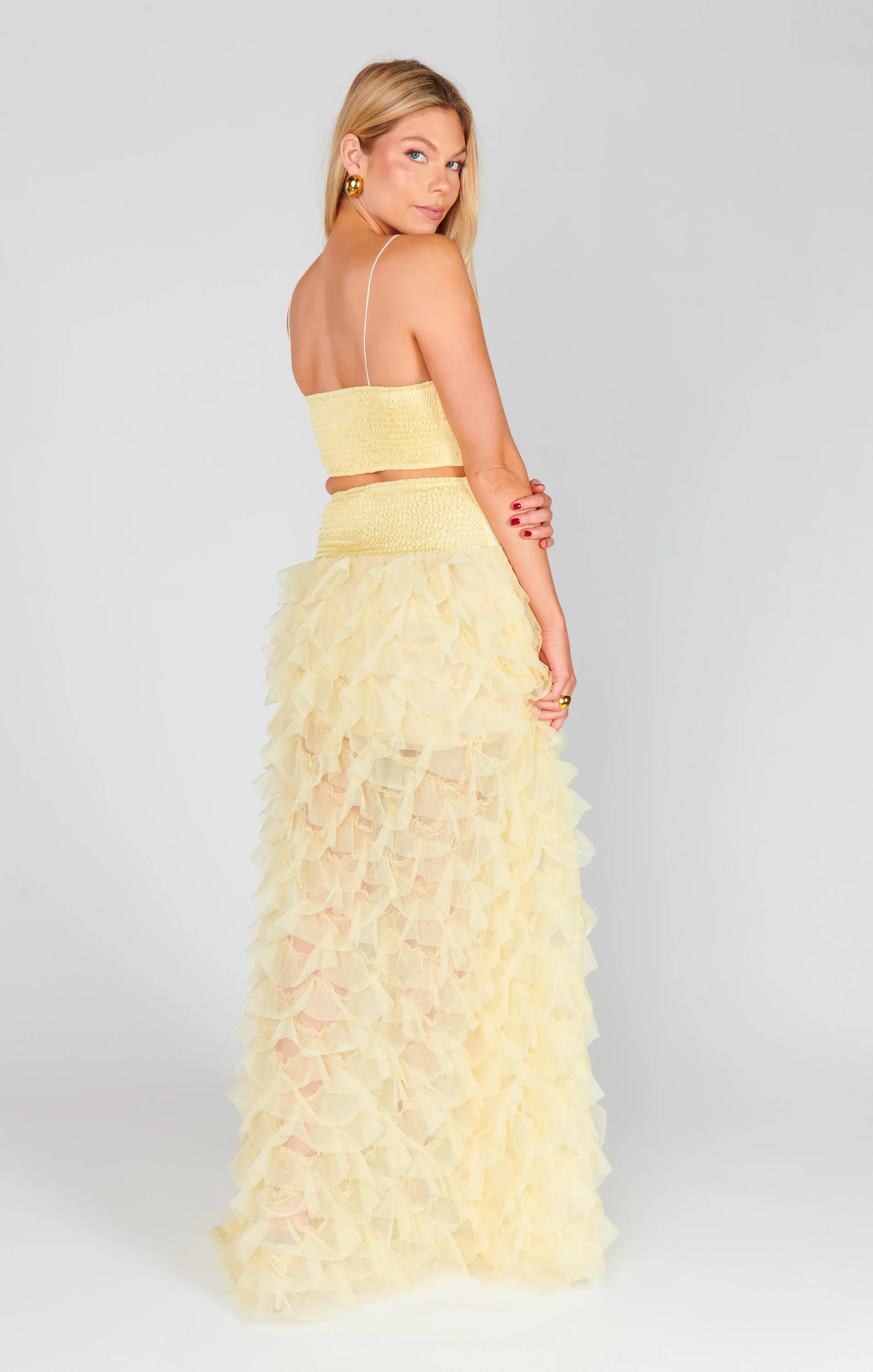 Meet Me at Midnight Skirt ~ Pale Yellow Ruffle Tulle - Image 3