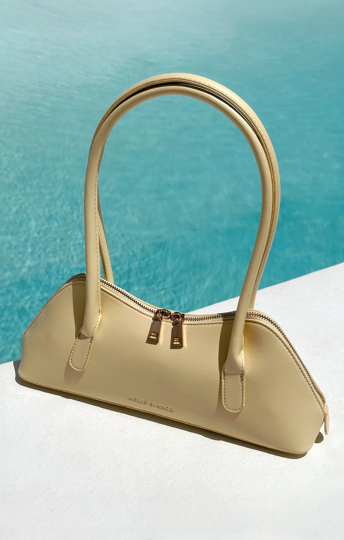 Melie Bianco Dakota Shoulder Bag ~ Pale Yellow - Image 2