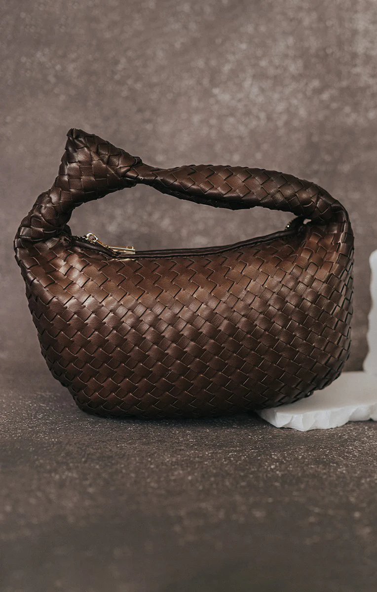 Melie Bianco Willow Woven Bag ~ Espresso - Image 5