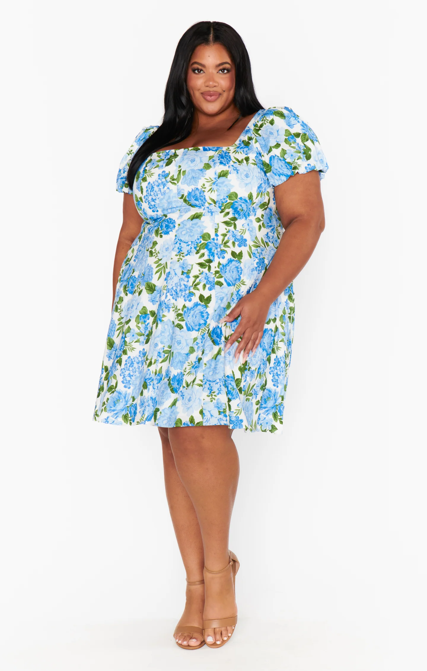 Mia Dress ~ Cottage Floral Blue - Image 11