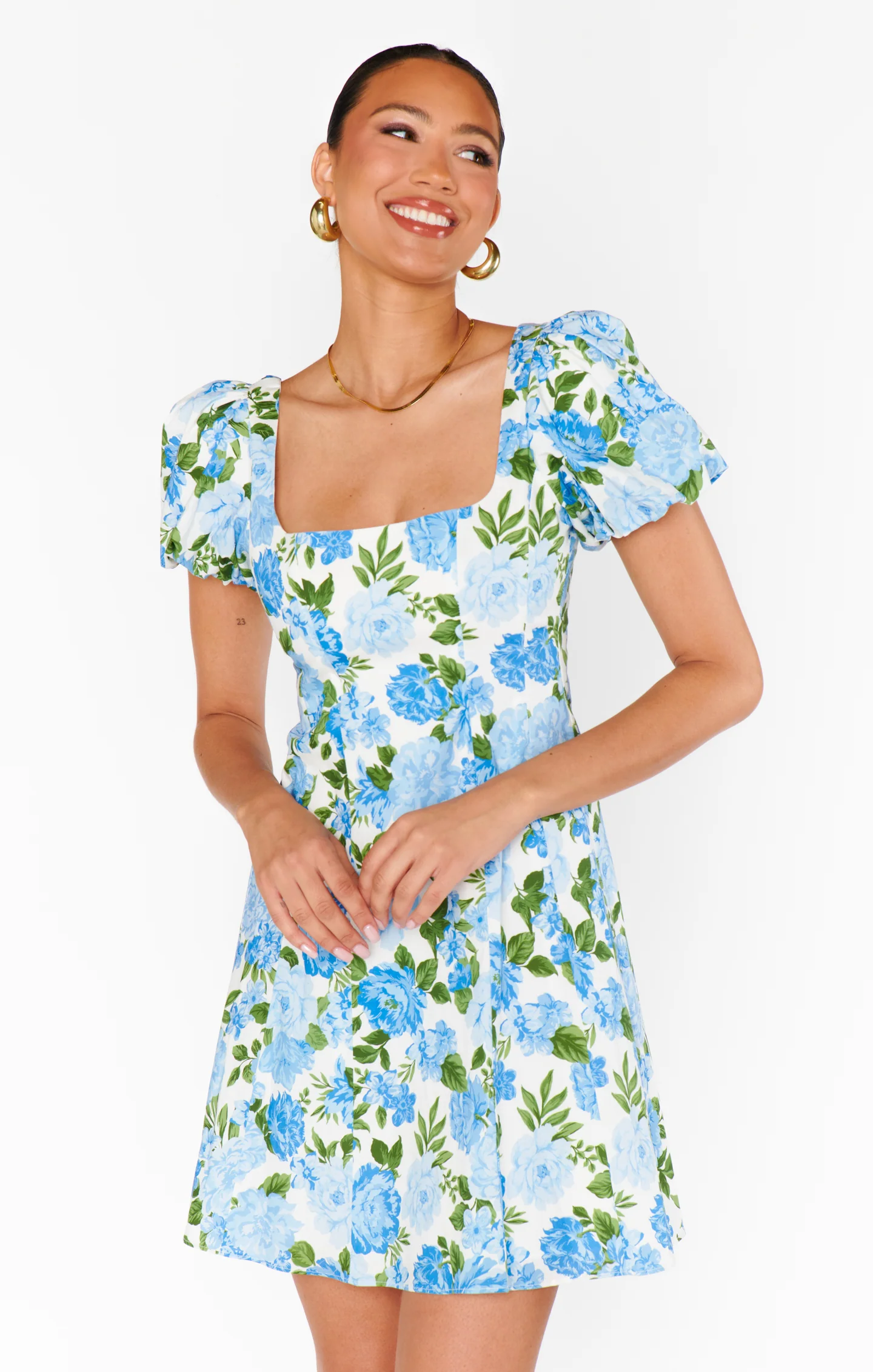 Mia Dress ~ Cottage Floral Blue - Image 7