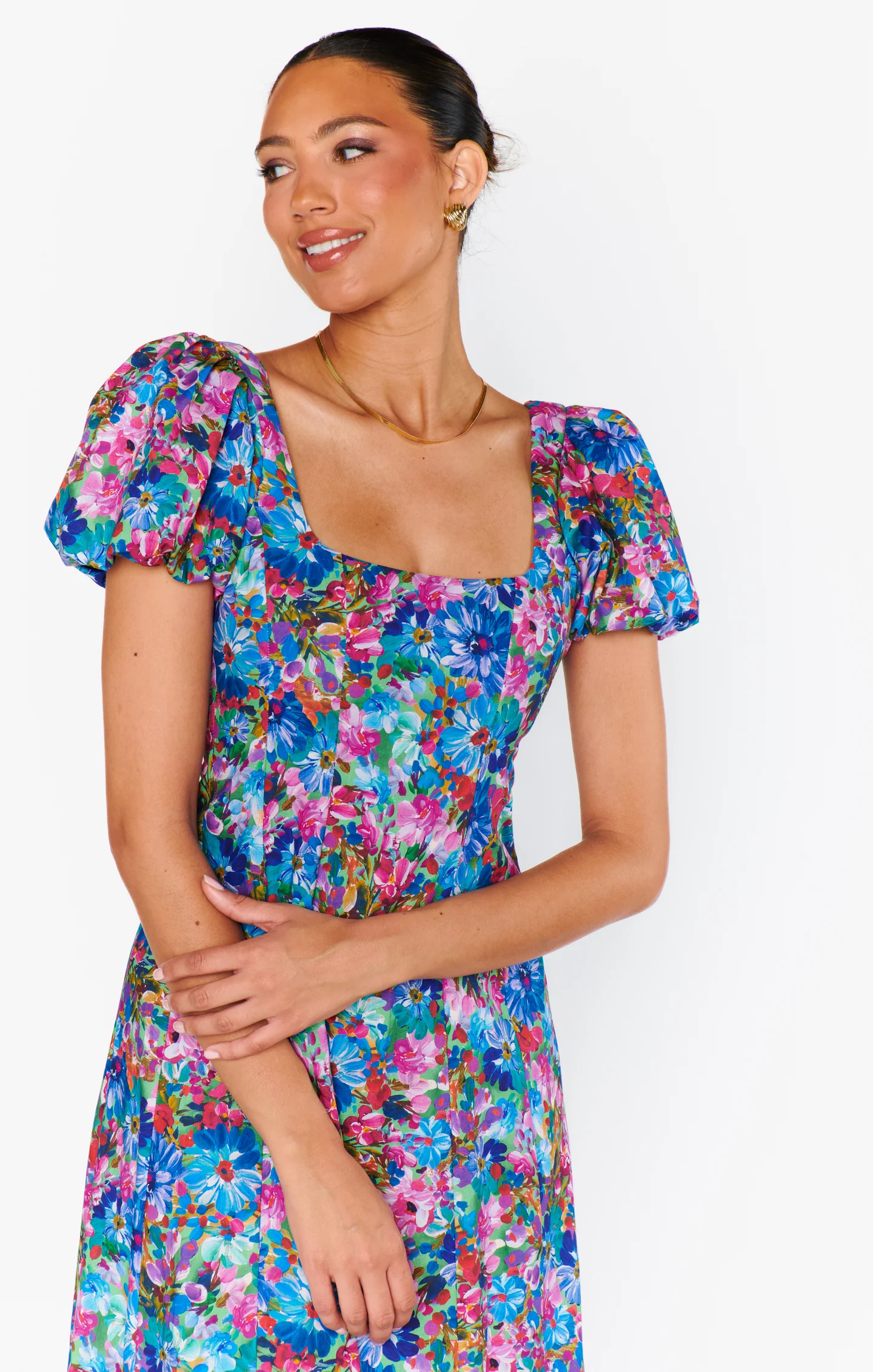 Mia Midi Dress ~ Painterly Meadows - Image 3
