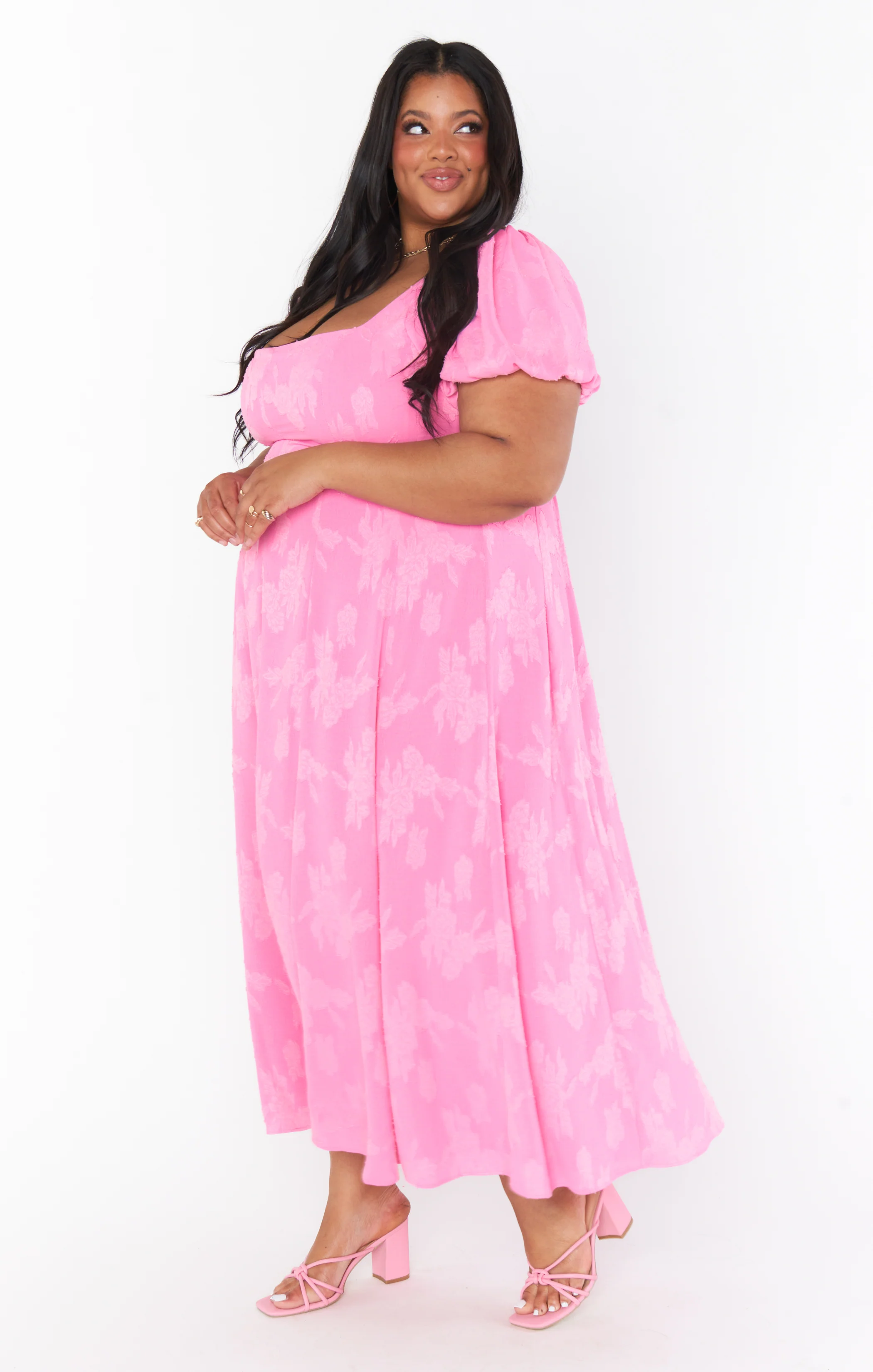 Mia Midi Dress ~ Pink Clip Floral - Image 12
