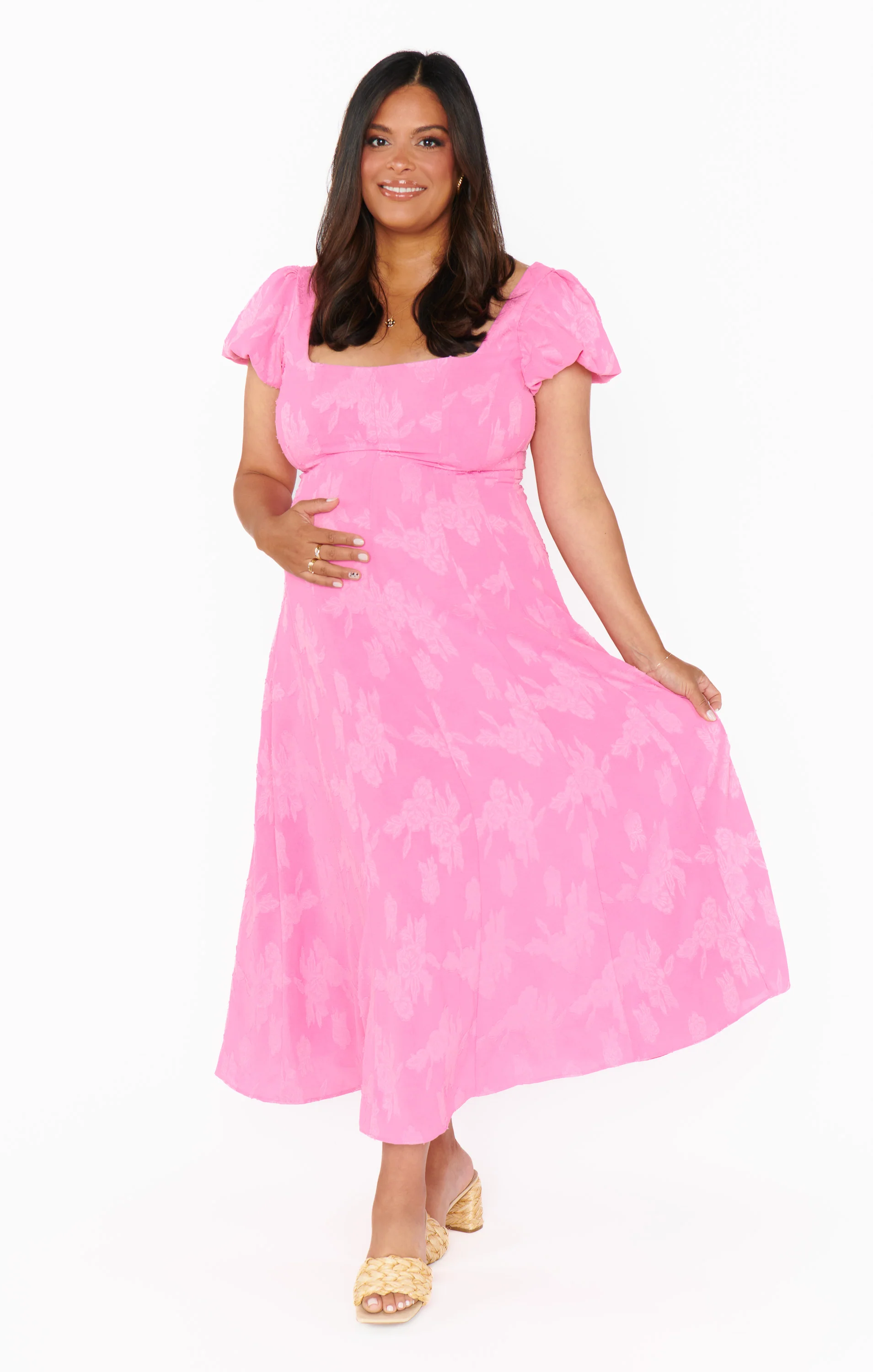 Mia Midi Dress ~ Pink Clip Floral - Image 15