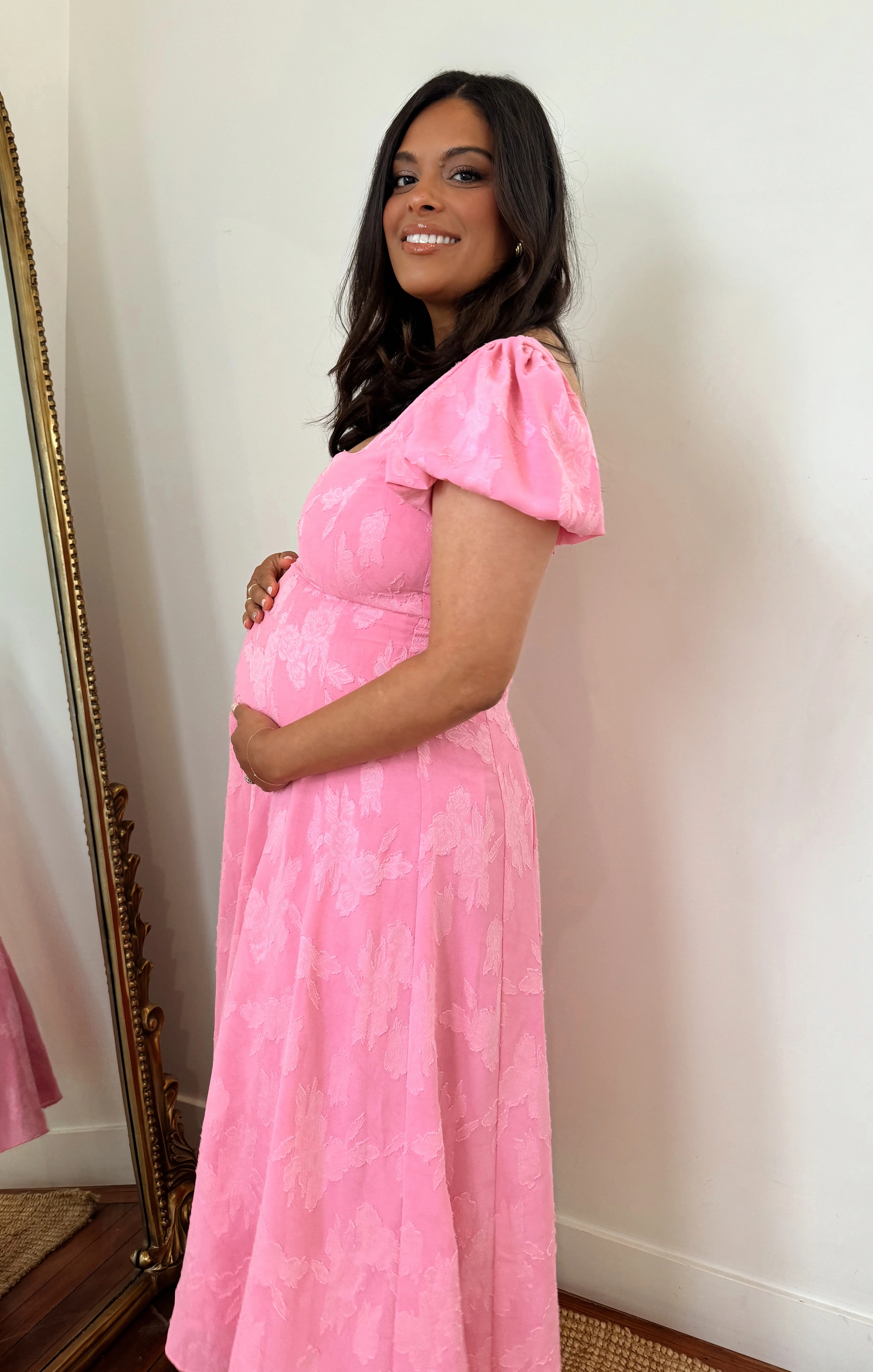 Mia Midi Dress ~ Pink Clip Floral - Image 17