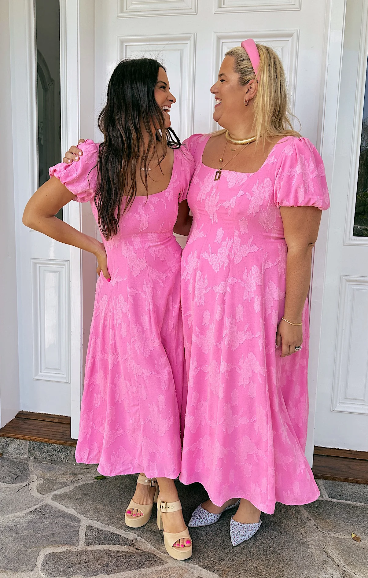 Mia Midi Dress ~ Pink Clip Floral - Image 2